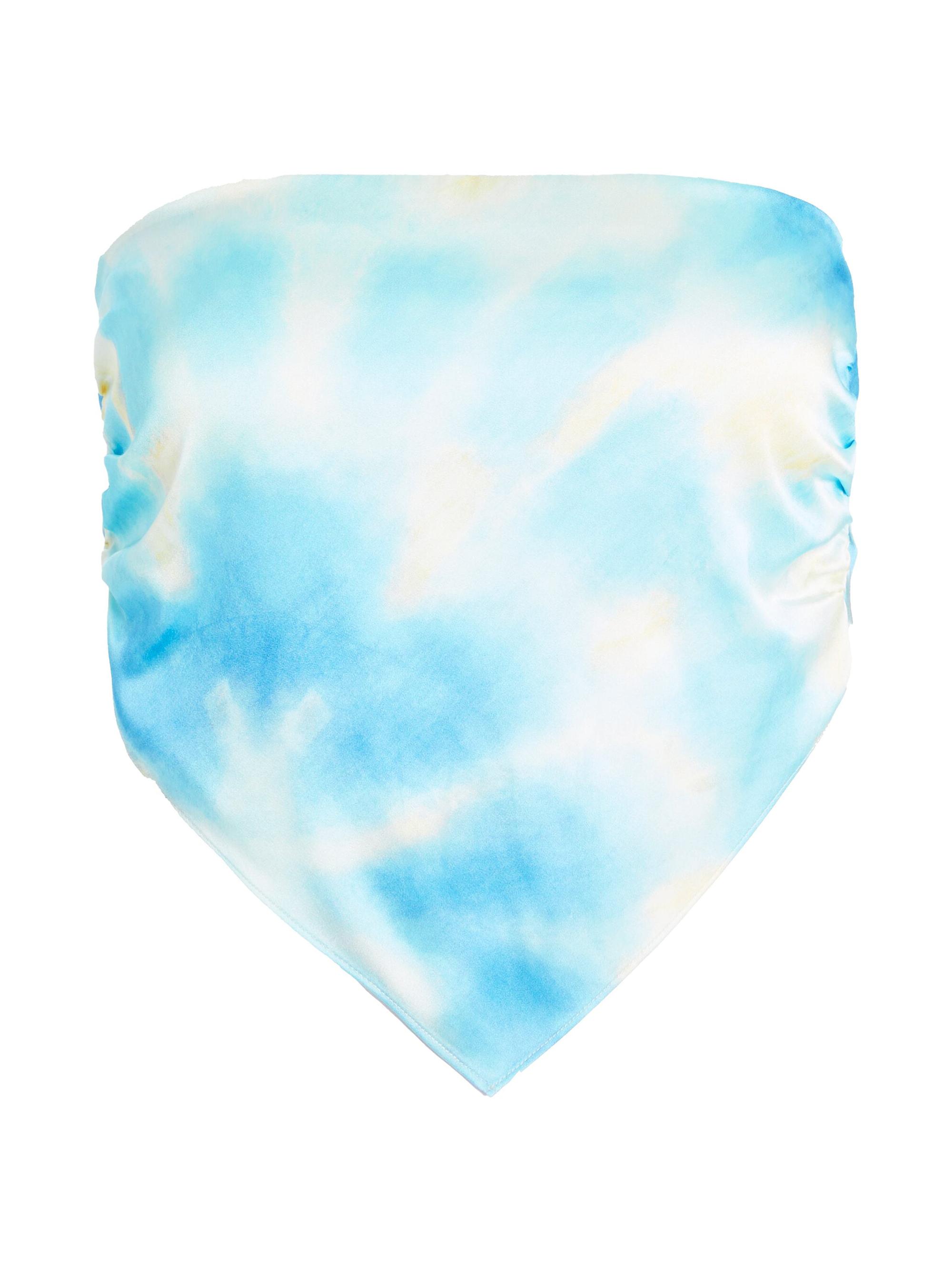 Ser.o.ya Women's Natalia Silk Scarf Top - Cloud Tie Dye