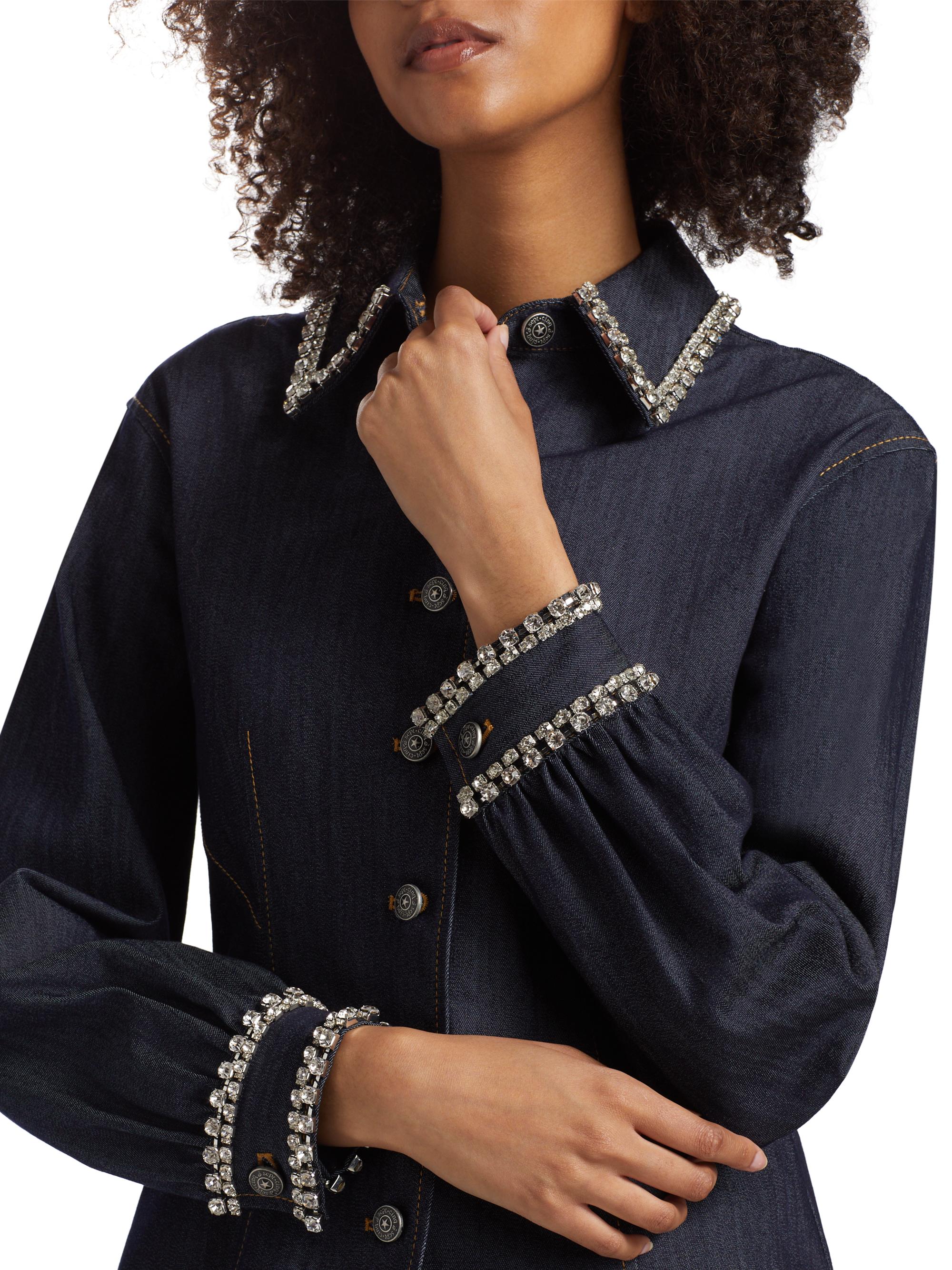 Cinq à Sept Autumn Embellished Denim Blouse | Saks Fifth Avenue