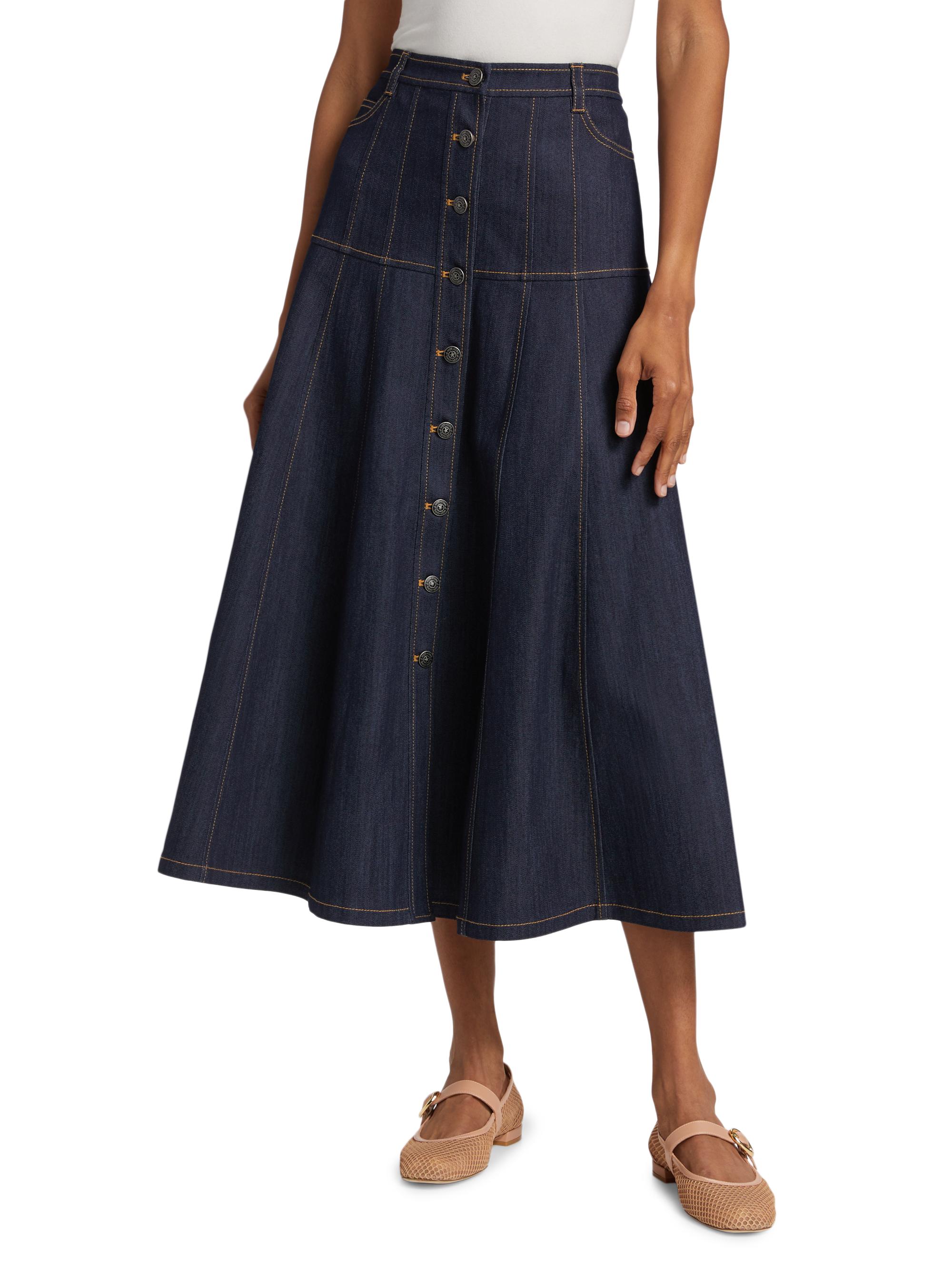 Veena Denim Midi-Skirt