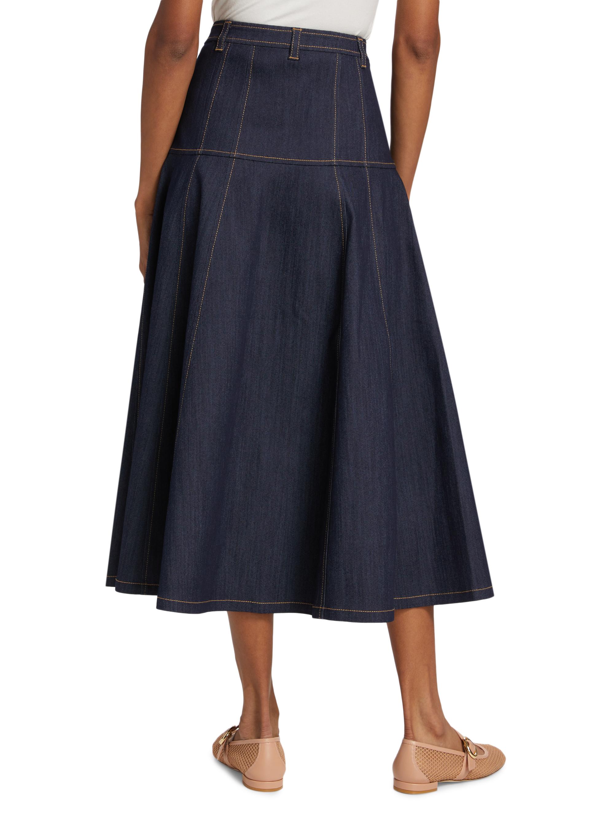 Cinq à Sept Veena Denim Midi-Skirt | Saks Fifth Avenue