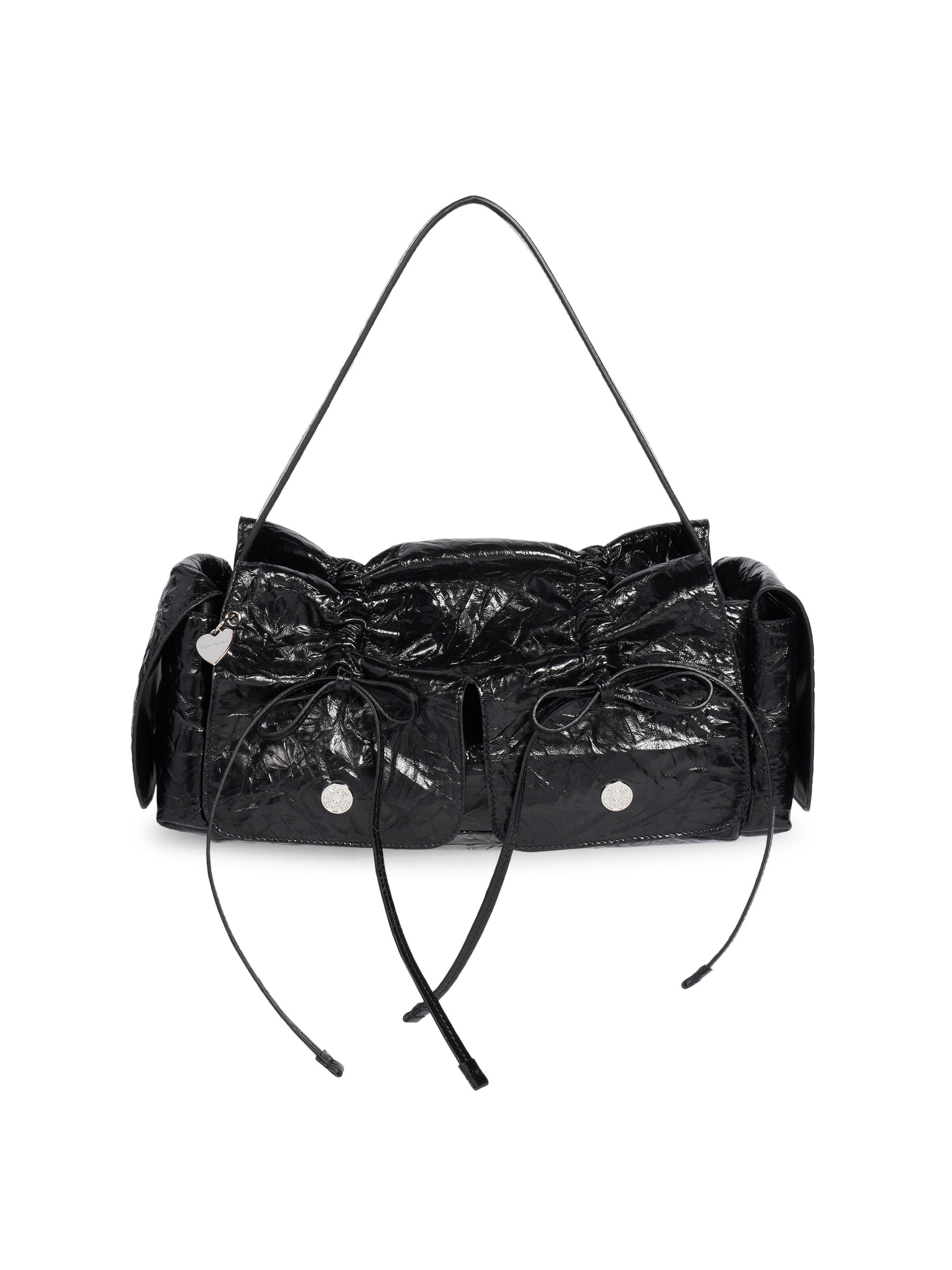 Acne Studios Women's Multipocket Crinkled Patent Leather Bag - Black