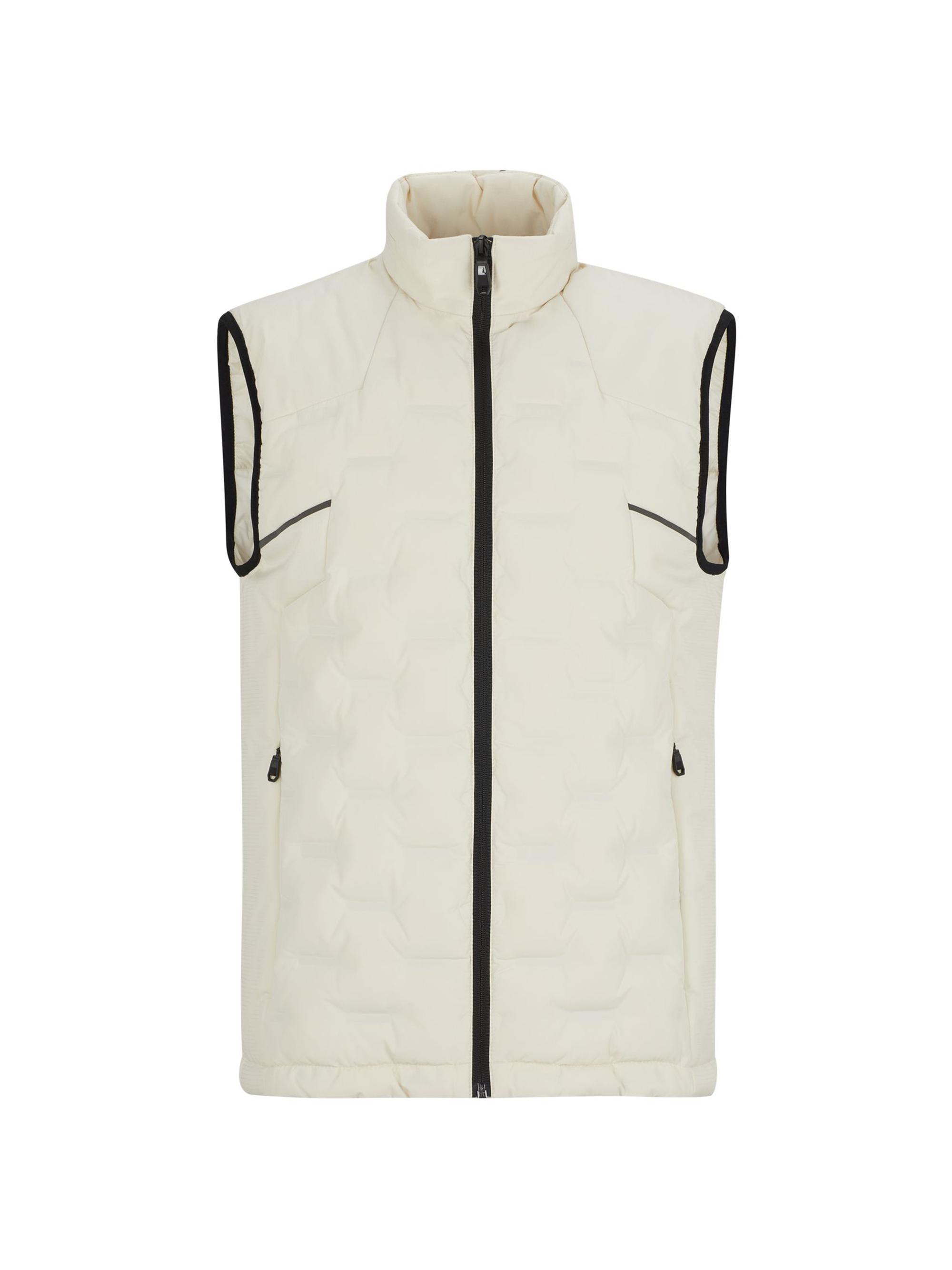 BOSS Men's Water-Repellent Gilet with Quilting Jacket - Off White