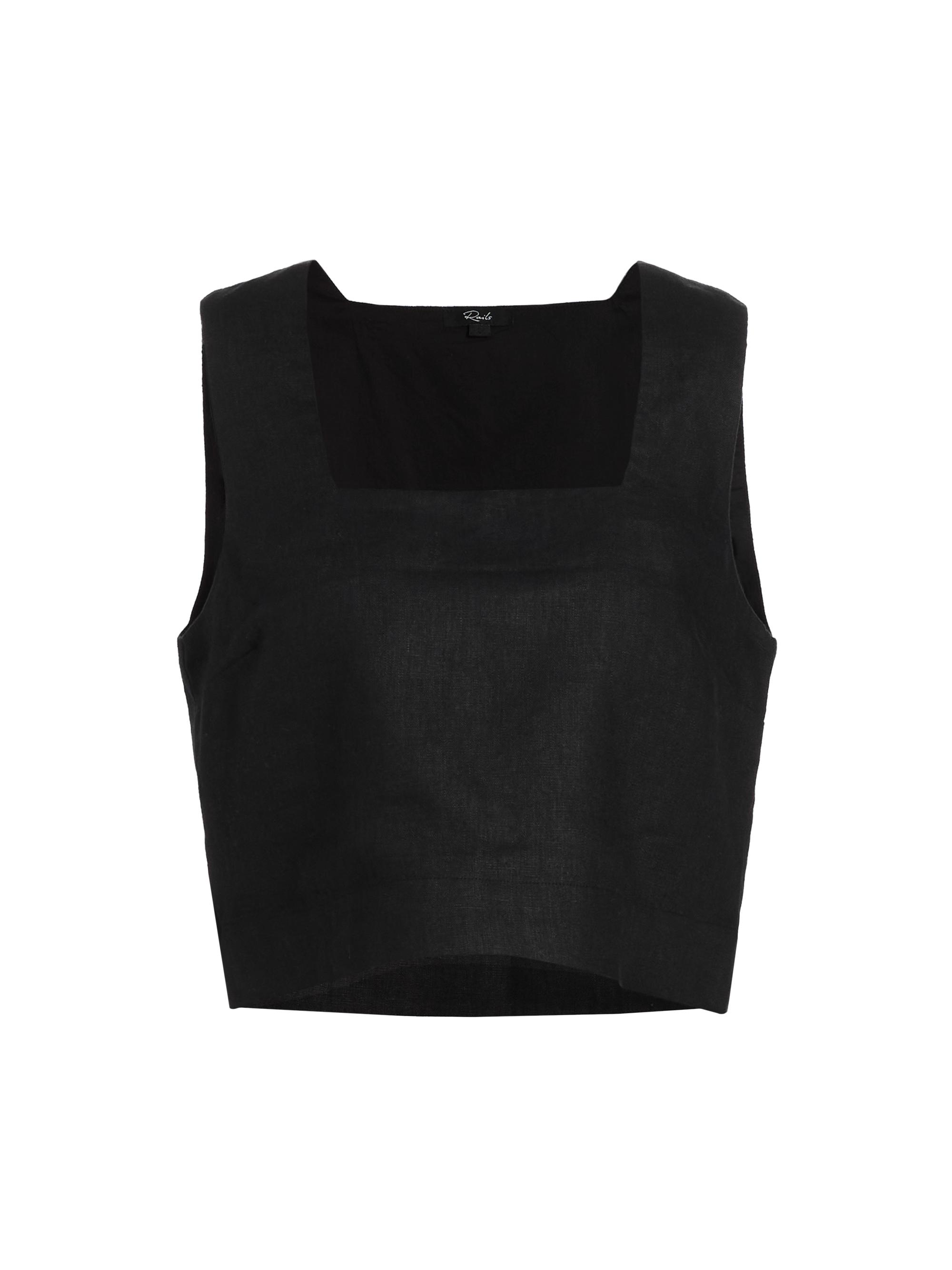 Rails Women's Akira Linen Crop Top - Black