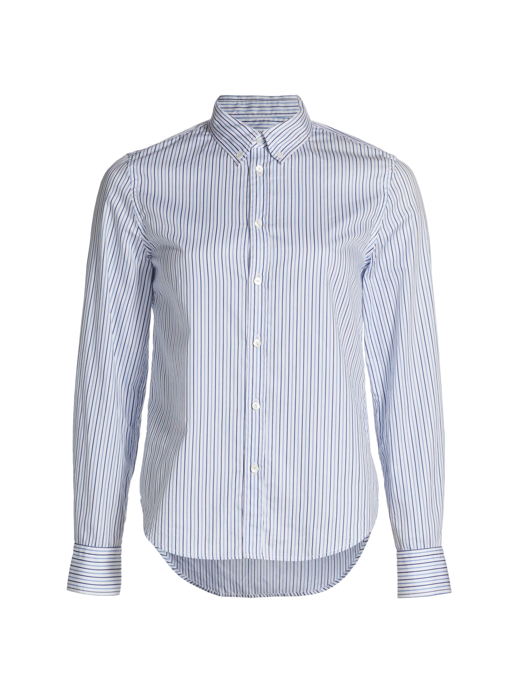 Nili Lotan Women's Dyllan Striped Cotton Shirt - Blue Stripe