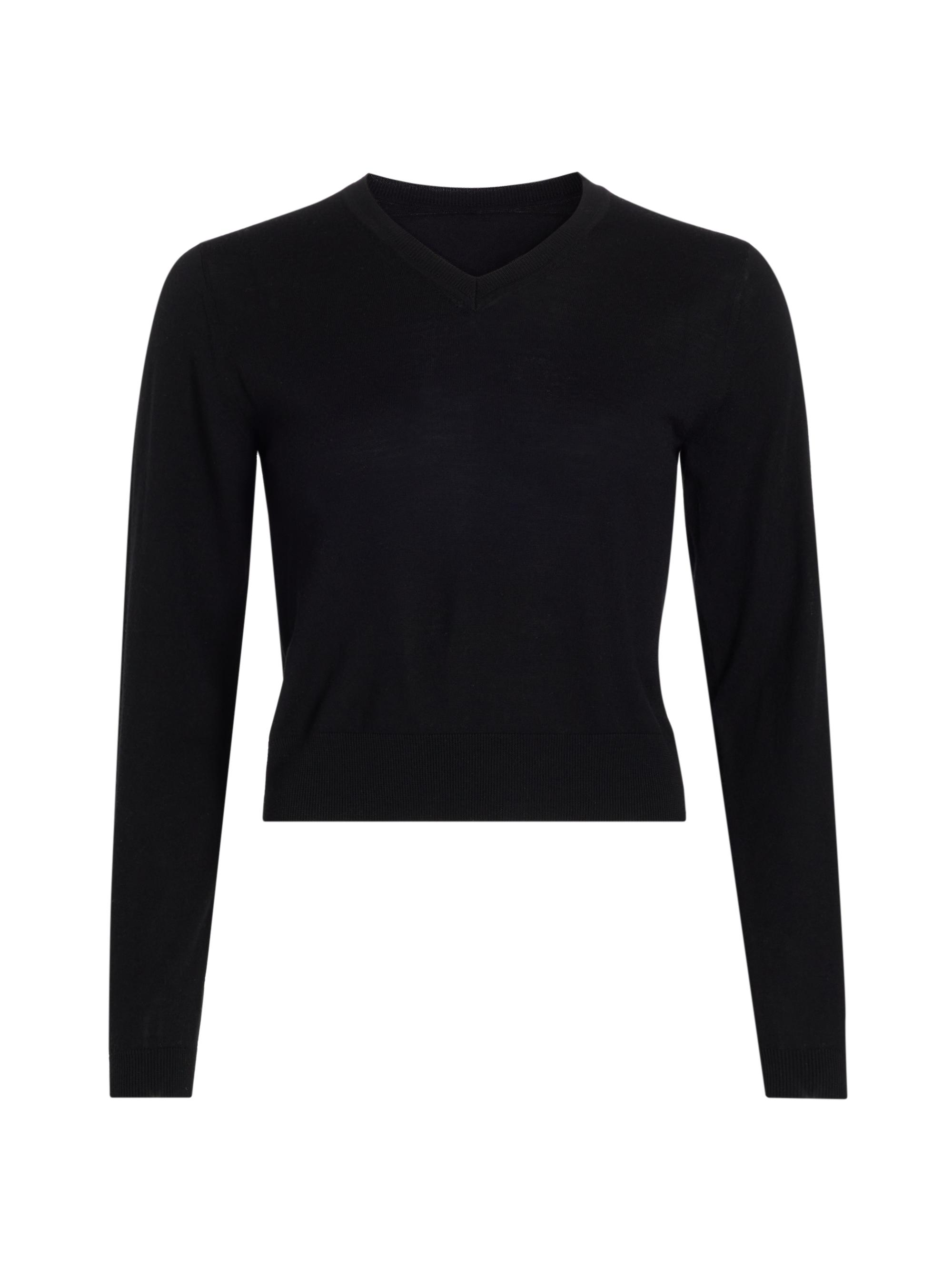 Nili Lotan Women's Janah Wool V-Neck Sweater - Black