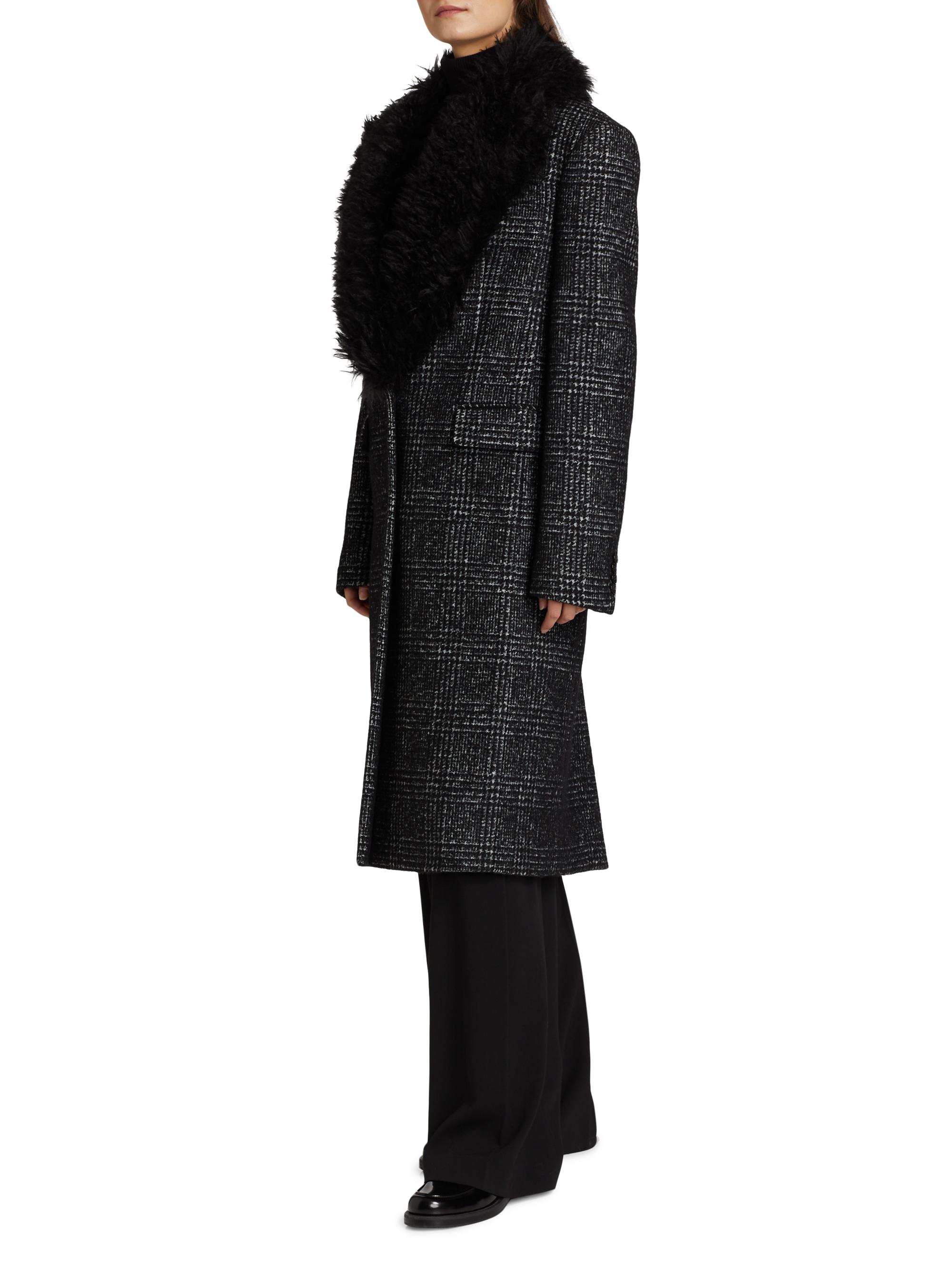 Michael Kors Collection Glen Plaid Wool-Blend Chesterfield Coat