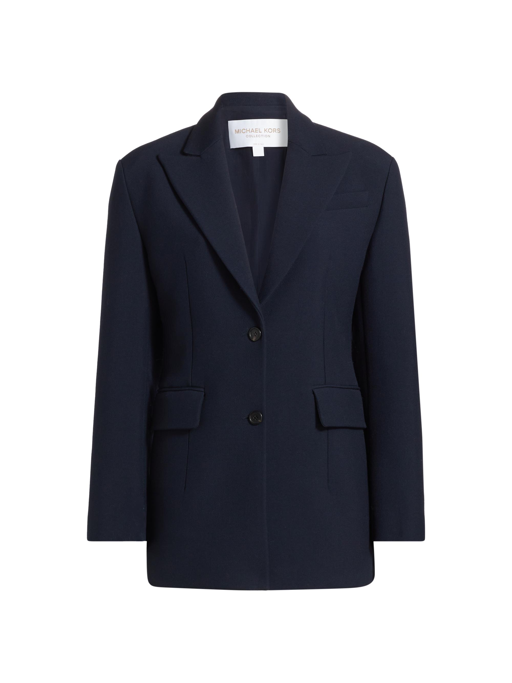 Michael Kors Collection Women's Sculpted Wool-Blend Single-Breasted Blazer - Midnight