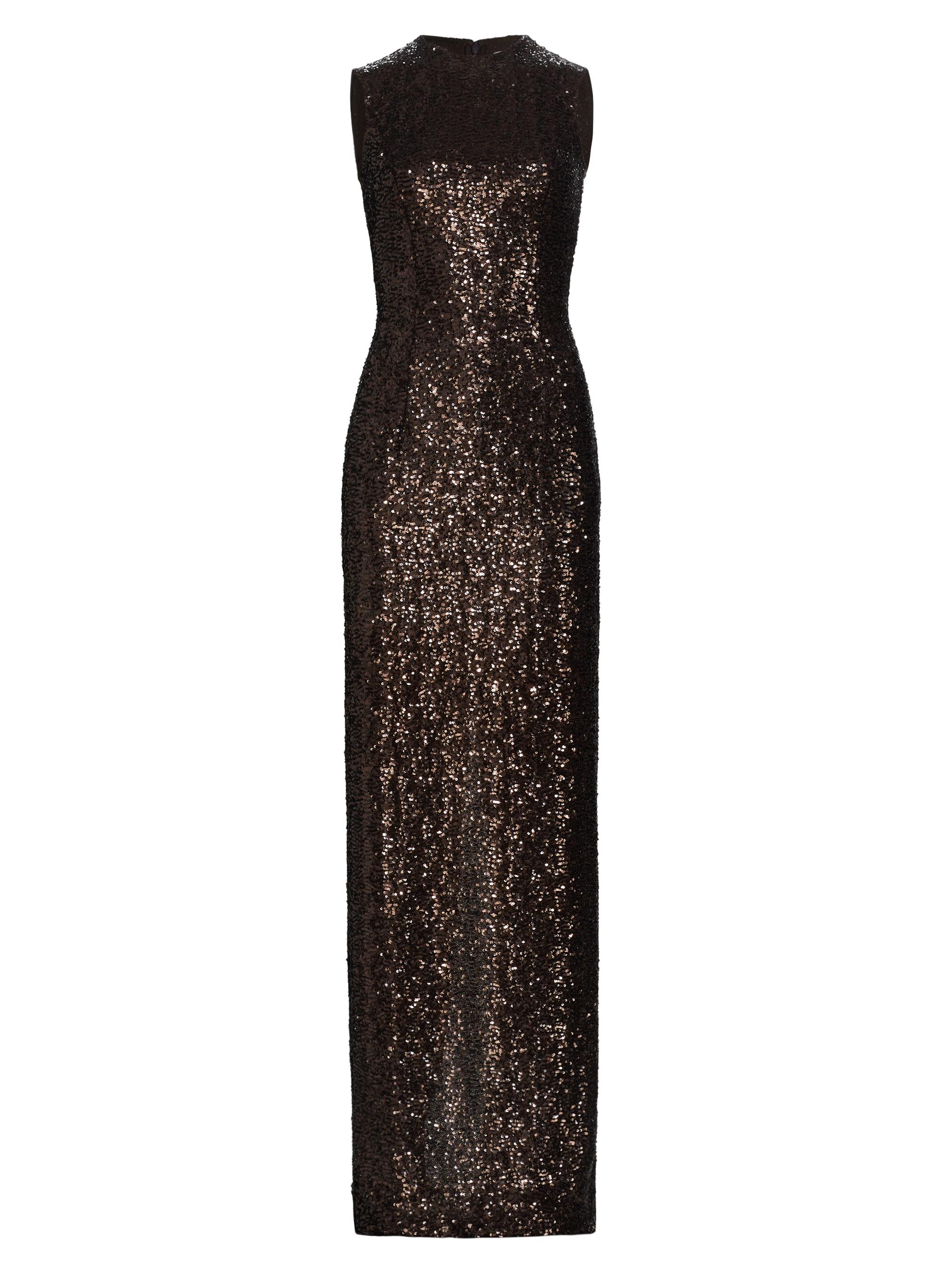 Michael Kors Collection Women's Sequined Sleeveless Column Gown - Chocolate