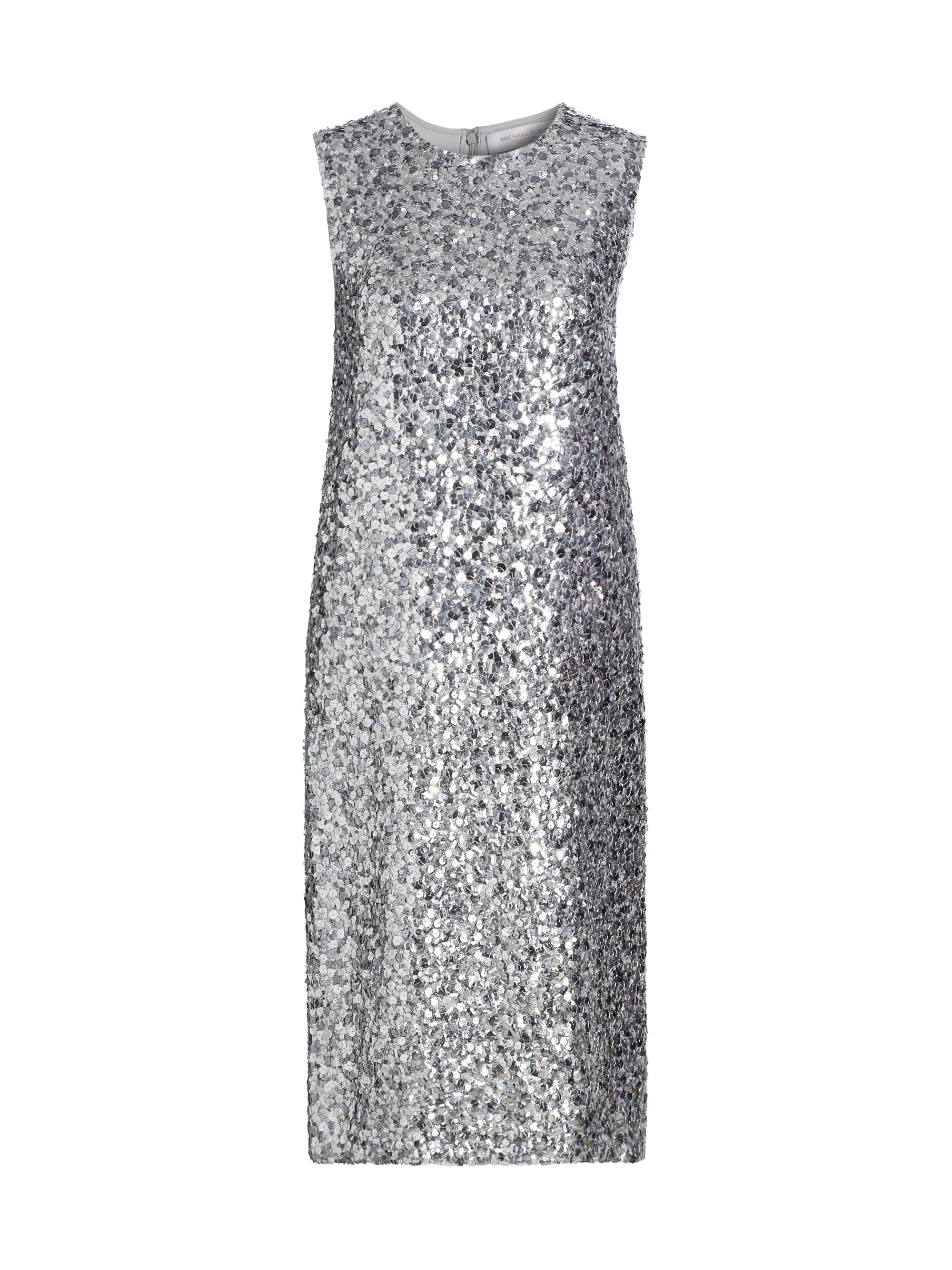 Michael Kors Collection Women's Sequined Crewneck Sheath Dress - Pearl