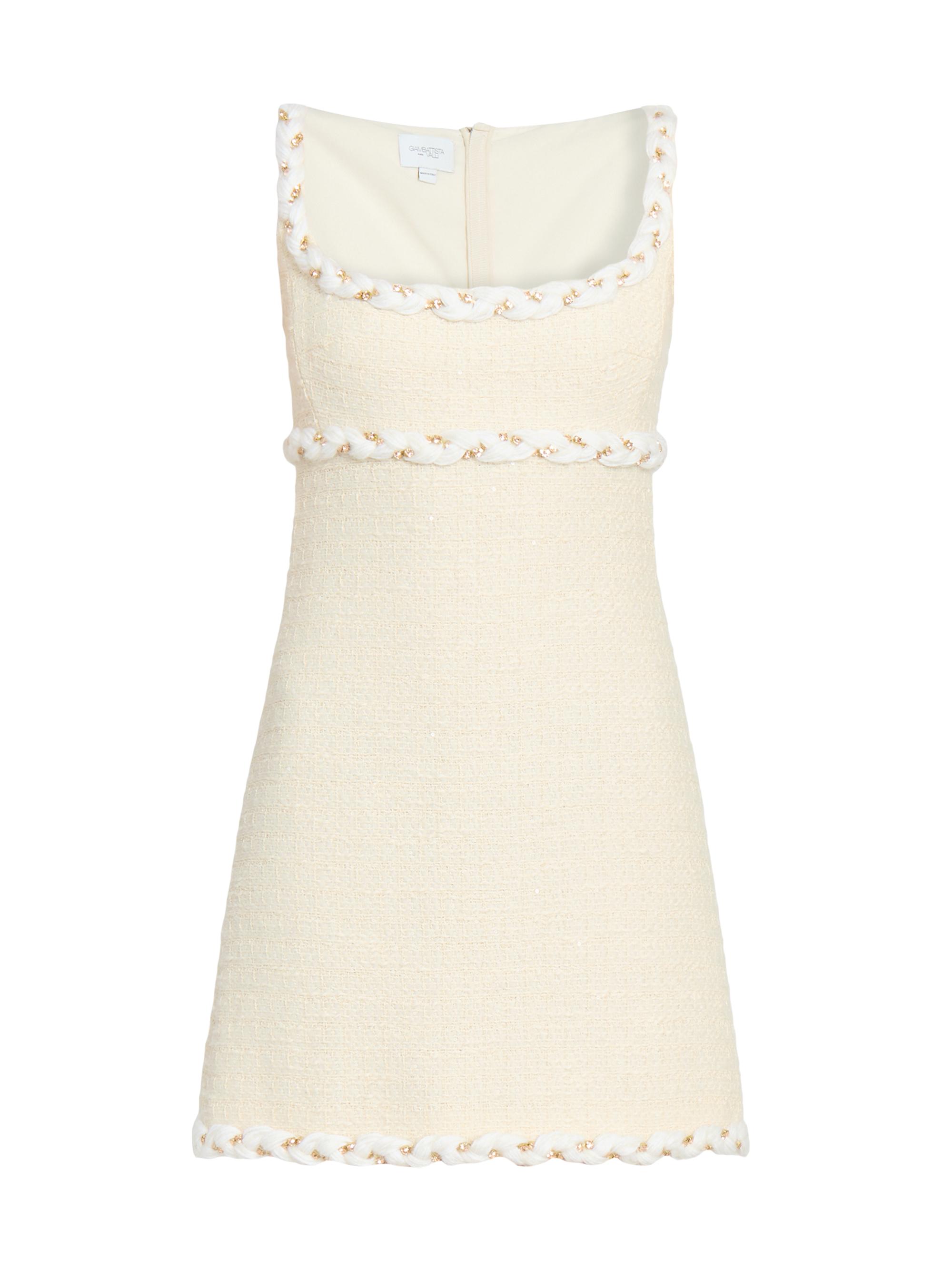 Giambattista Valli Women's Tweed Braided Sleeveless Minidress -