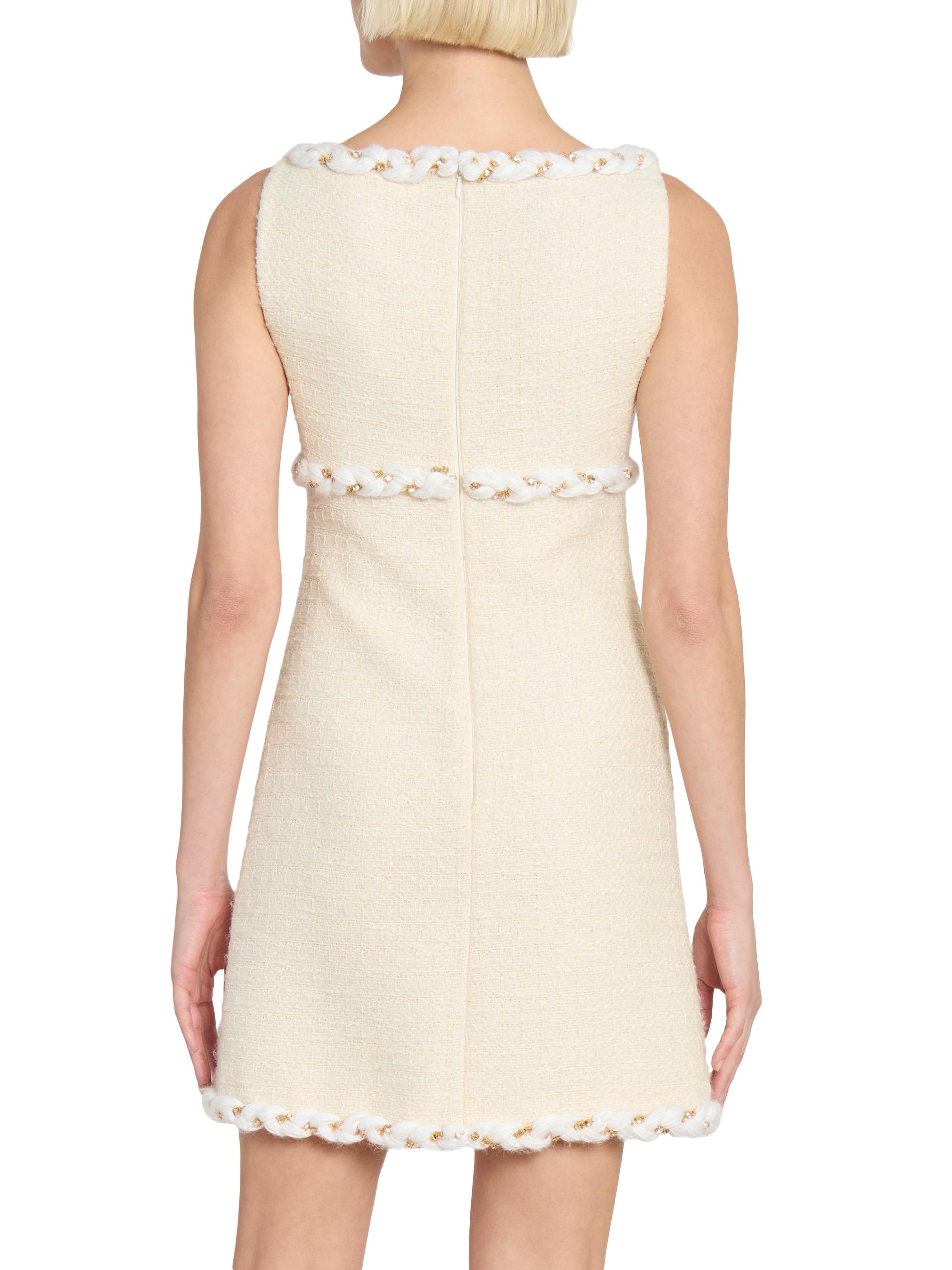 Giambattista Valli Tweed Braided Sleeveless Minidress | Saks Fifth