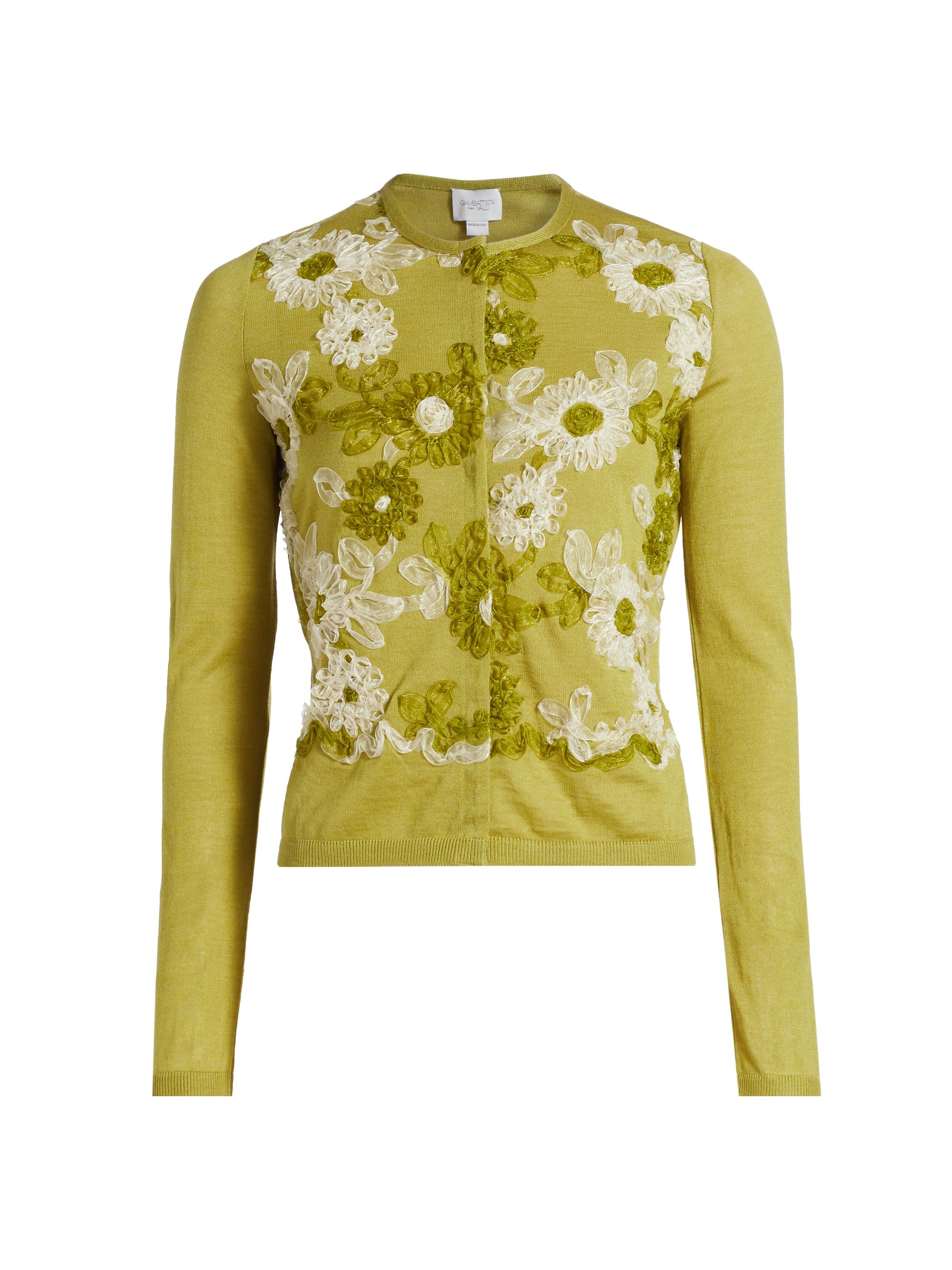 Giambattista Valli Women's Floral Soutache Silk-Blend Sweater - Forest Multi