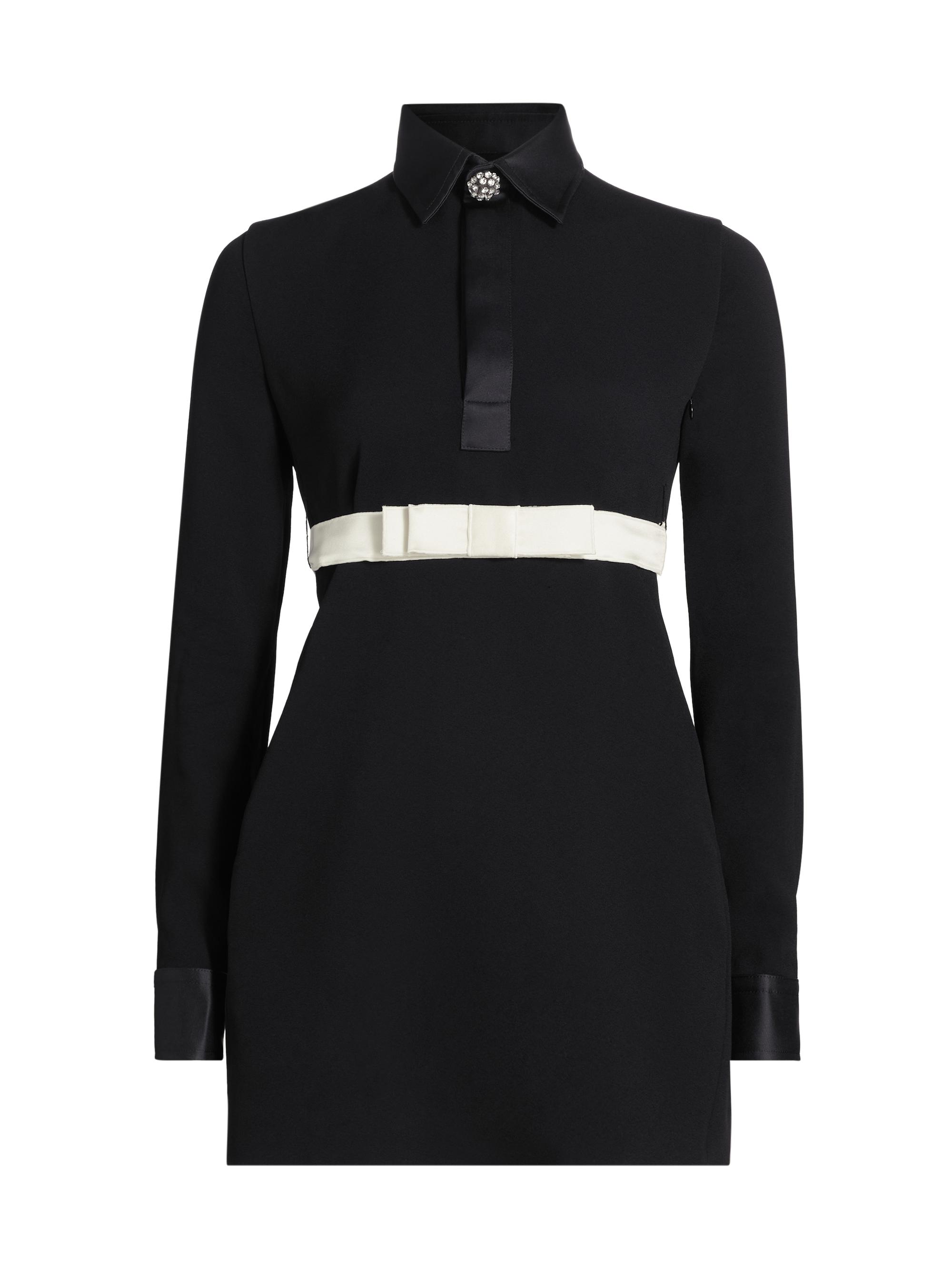 Giambattista Valli Women's Contrast Belt Mini Shirtdress - Black