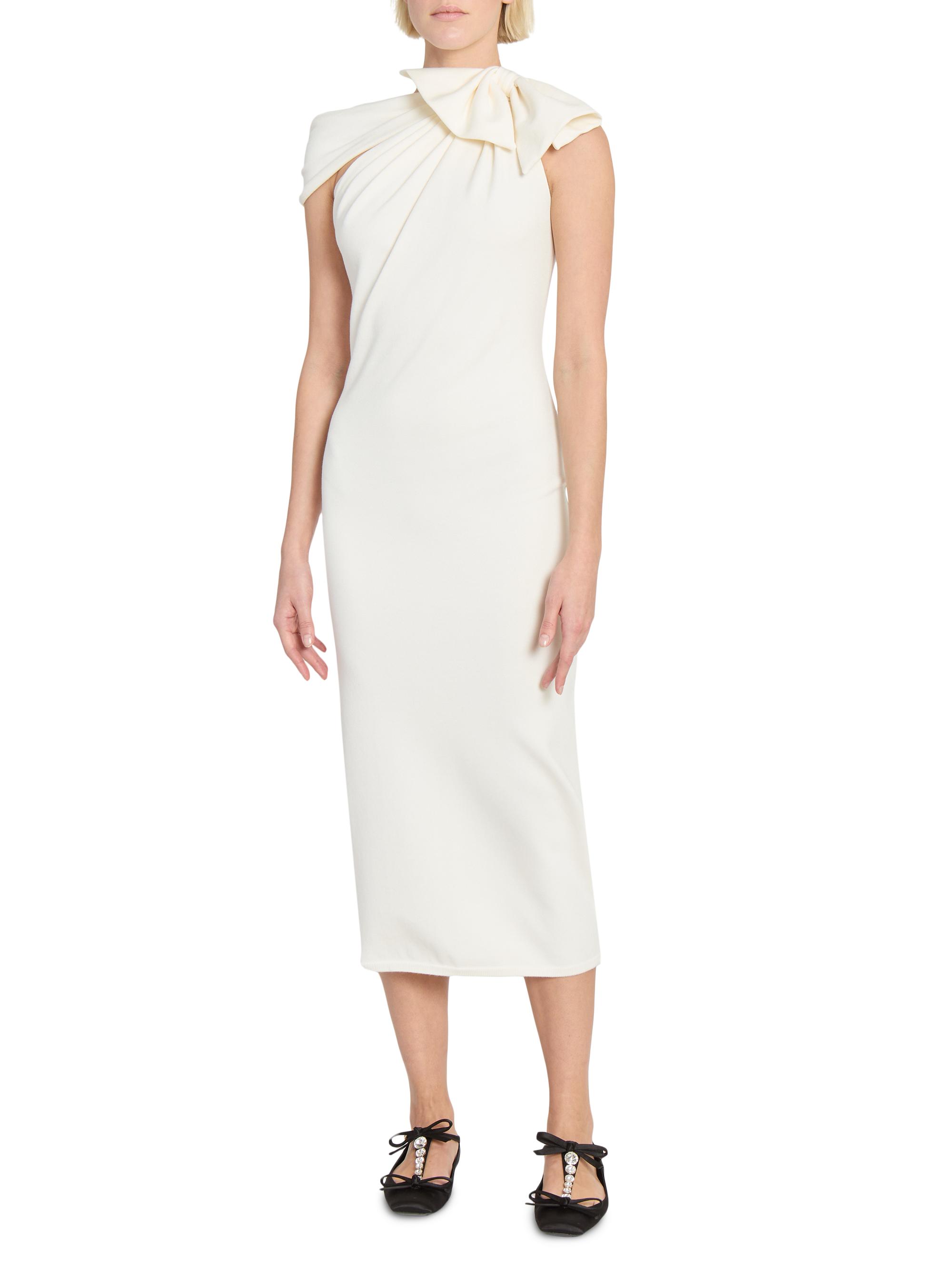 Giambattista Valli Asymmetric Bow Knit Midi-Dress | Saks Fifth Avenue