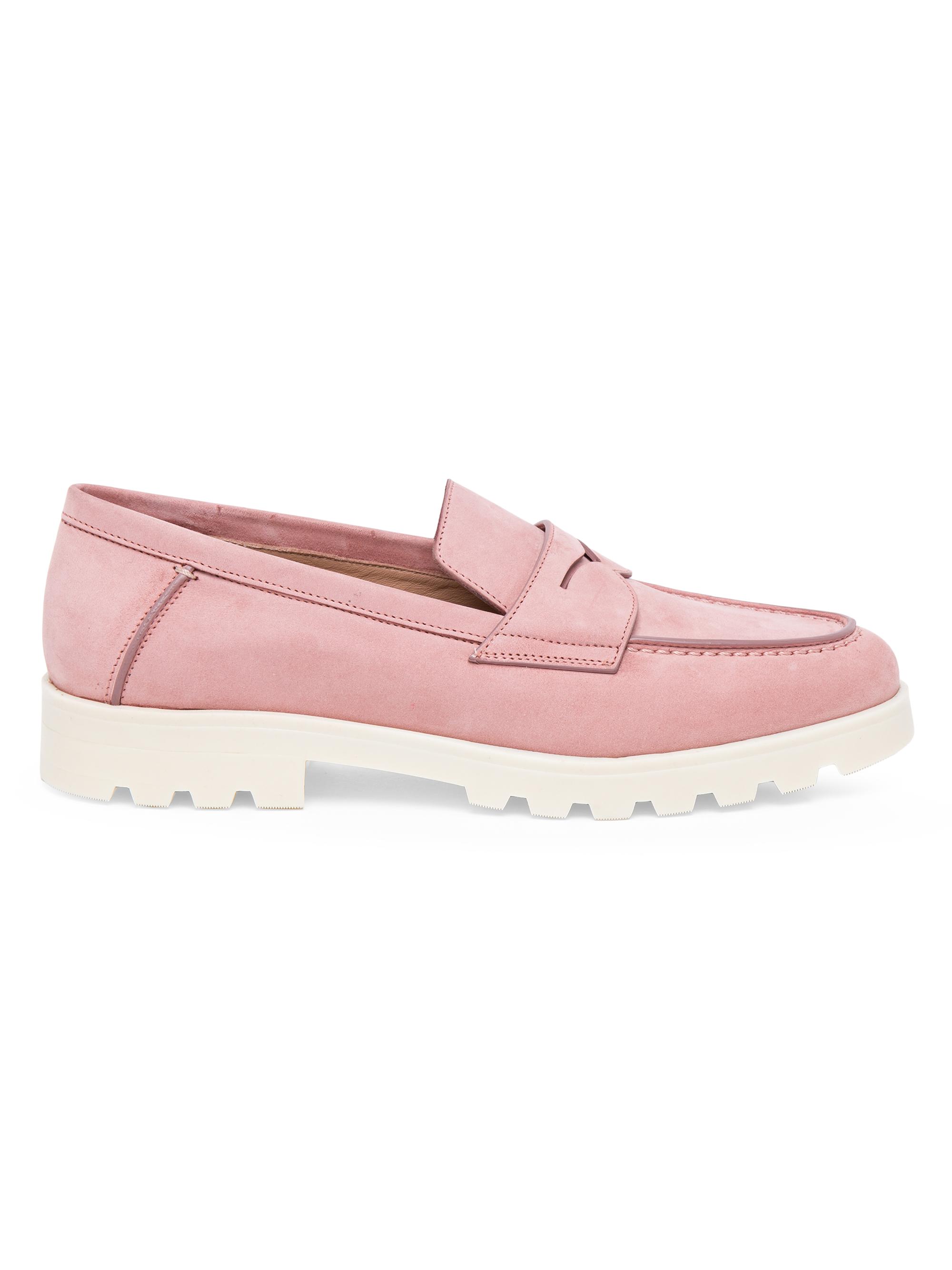 Santoni Women's Suede Penny Loafers - Pink