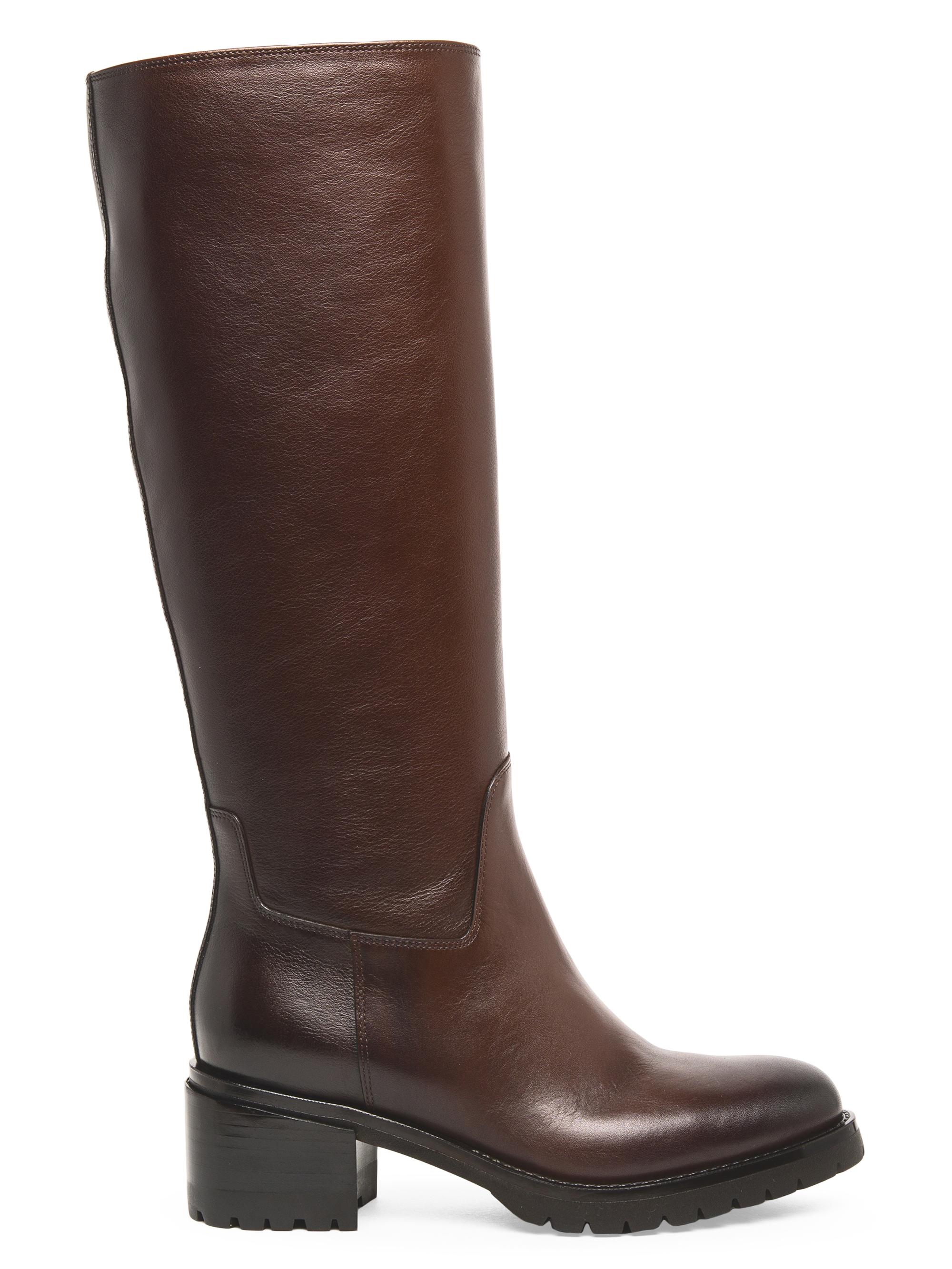 Santoni Women's Lug-Sole Leather Boots - Brown