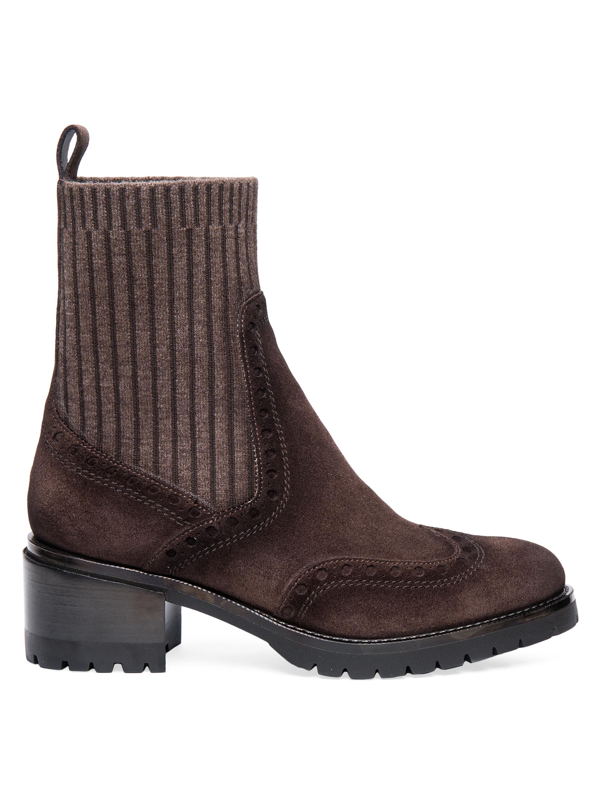 Santoni Women's Brogue-Detail Chelsea Booties - Brown