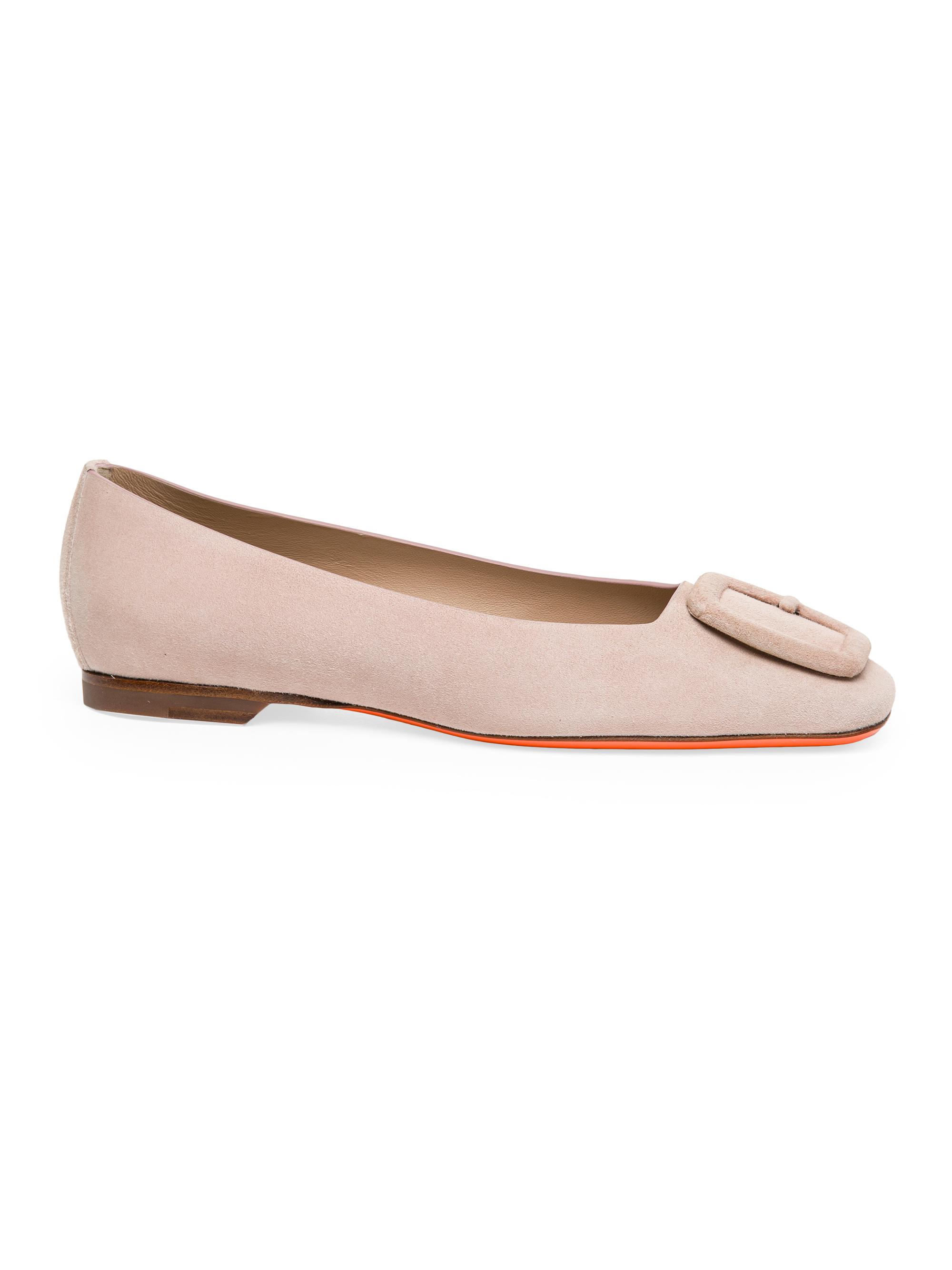Santoni Women's Suede Ballet Flats - Pink