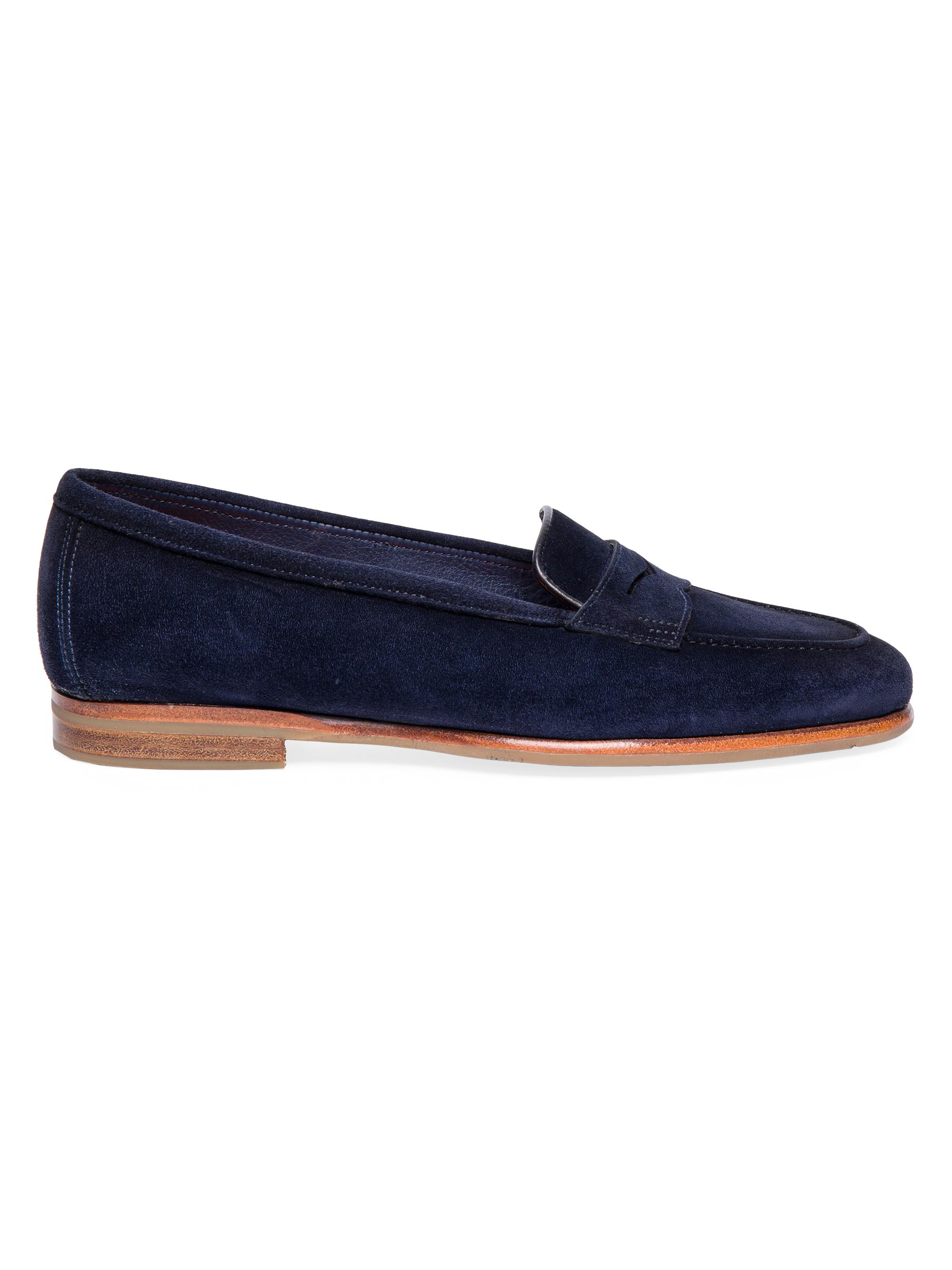 Santoni Women's Suede Loafers - Navy