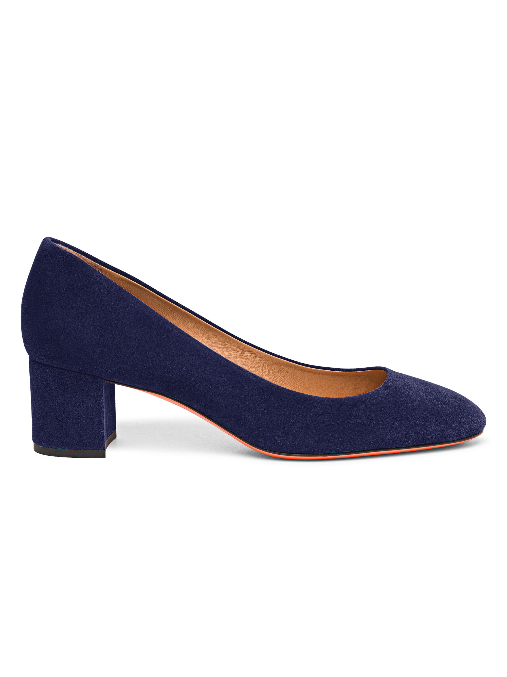 Santoni Women's 50MM Suede Pumps - Navy