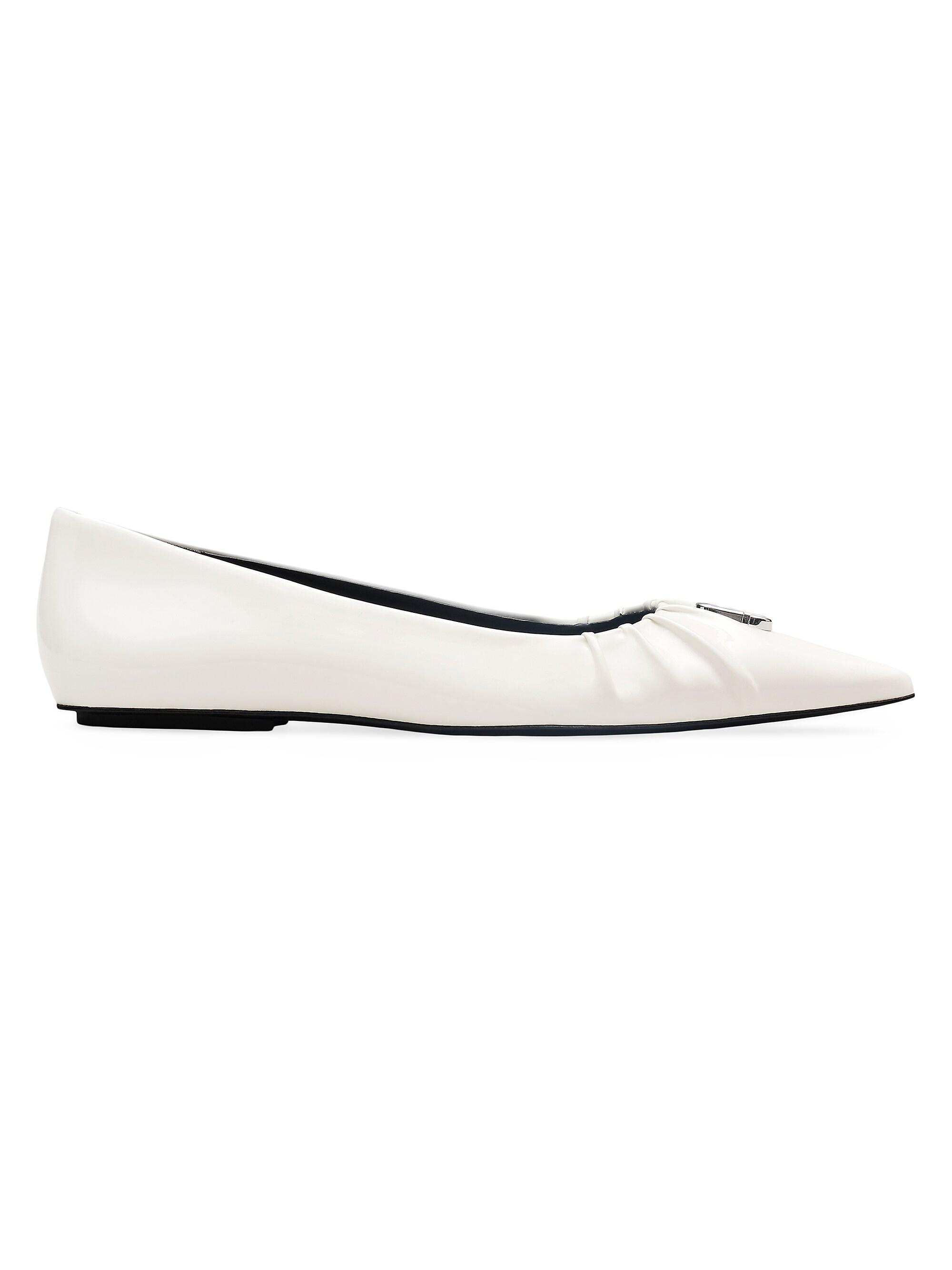 Marc Jacobs Women's The Ali Leather Ballerina Flats - White