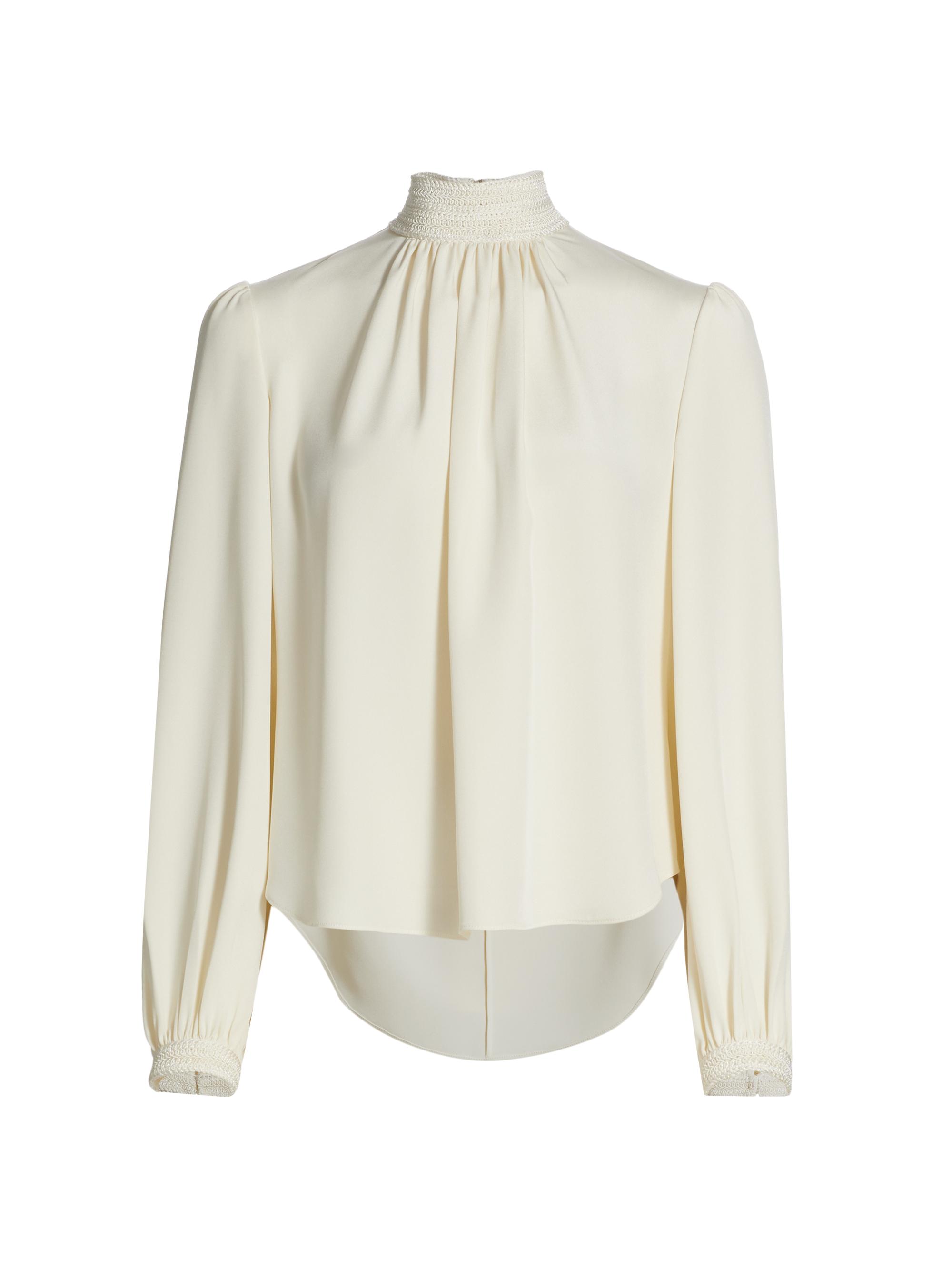 Adam Lippes Women's Silk Crepe Blouse - Ecru