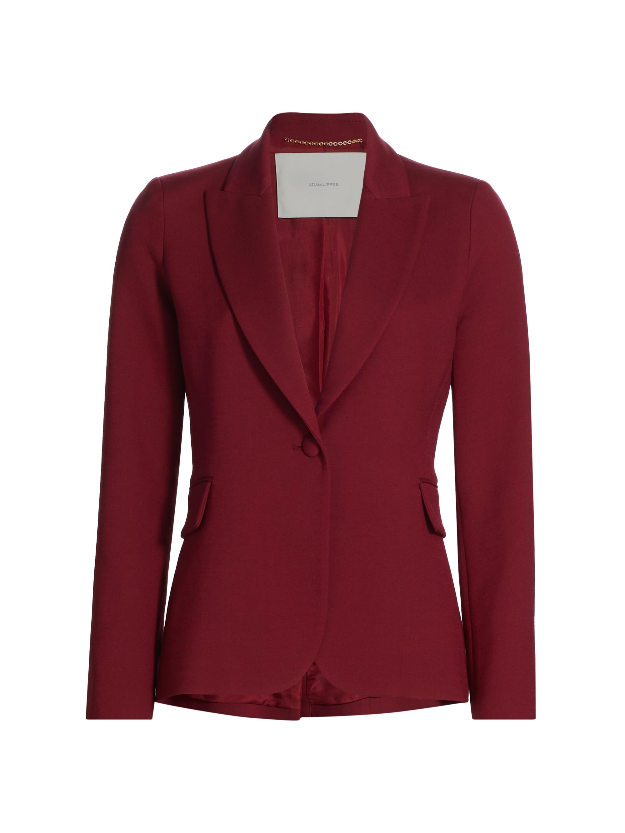 Adam Lippes Women's Single-Breasted Silk-Wool Blazer - Claret