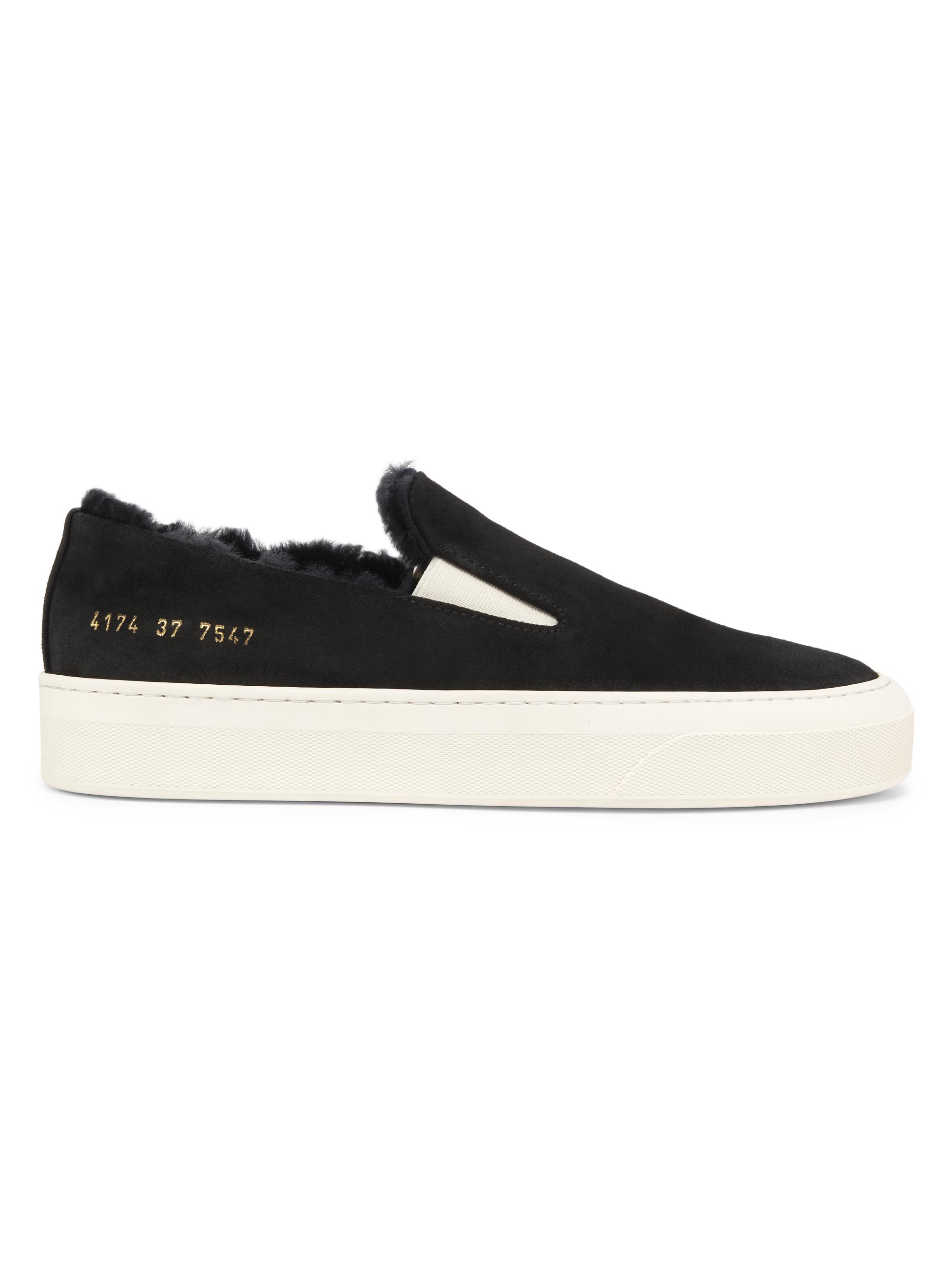 Common Projects Women's Suede Slip-On Sneakers - Black