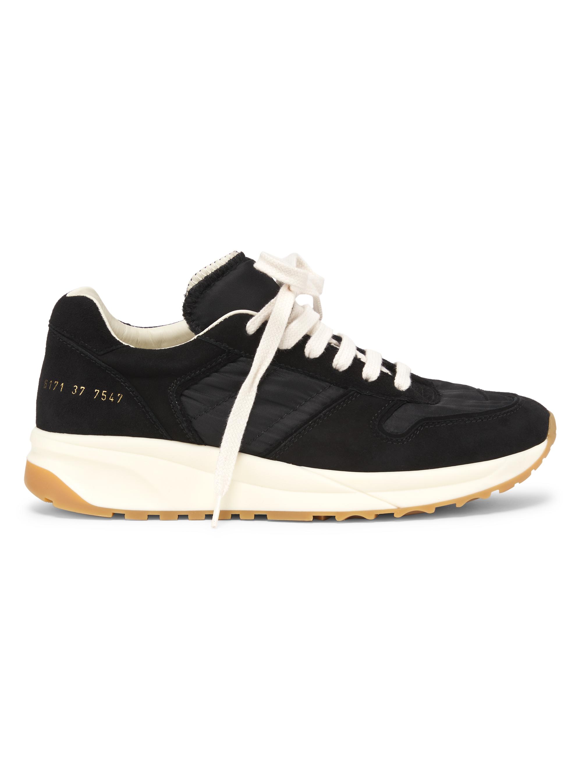 Common Projects Women's Track Premium Suede Low-Top Sneakers - Black