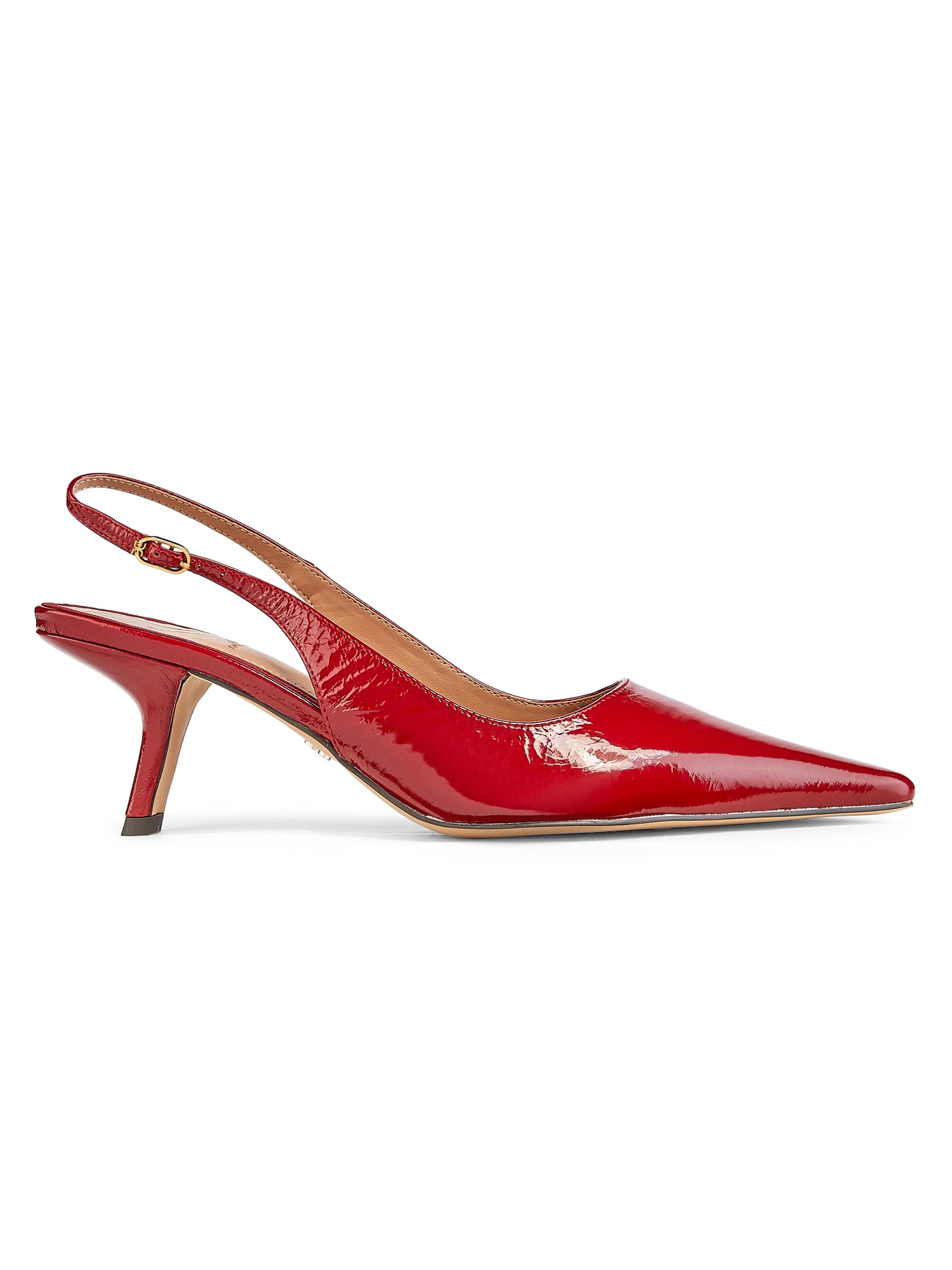 Sam Edelman Women's Bianka Leather Slingback Pumps - Deep Scarlet