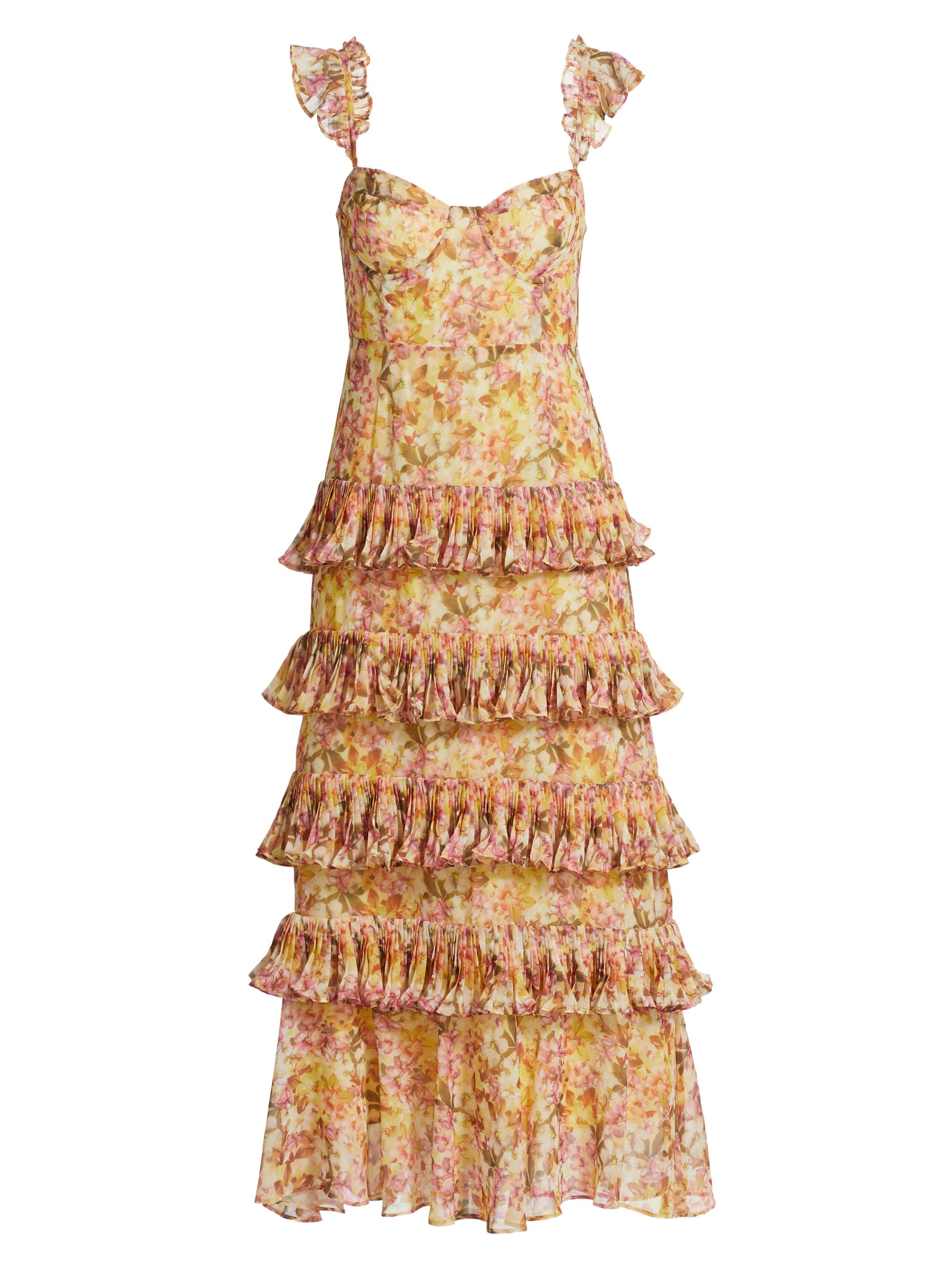 ASTR The Label Women's Ayesha Floral Chiffon Dress - Yellow Floral