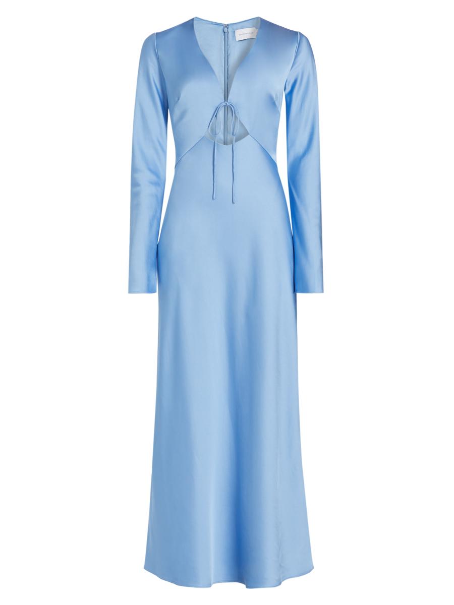 significant other danika long-sleeve off-the-shoulder satin maxi dress DANIKA OFF SHOULDER DRESS