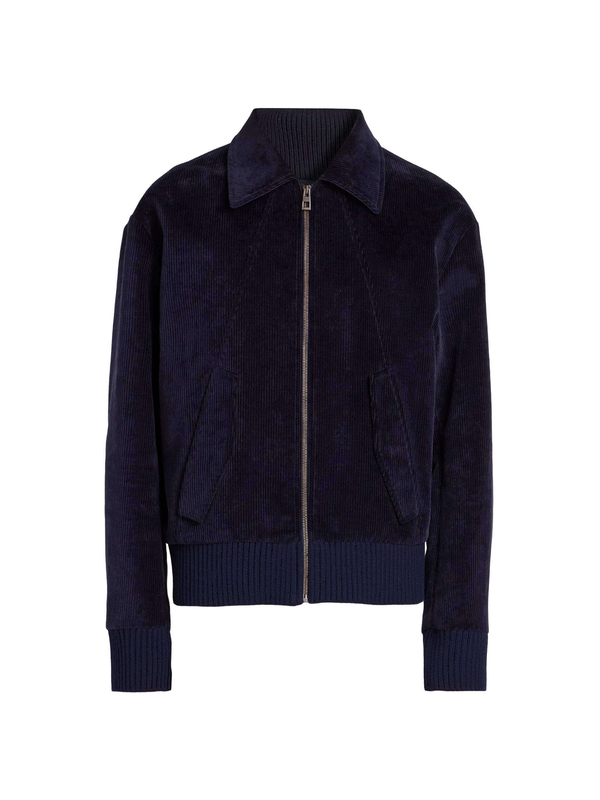 LOEWE Men's Corduroy Cotton-Blend Bomber Jacket - Dark Navy Blue