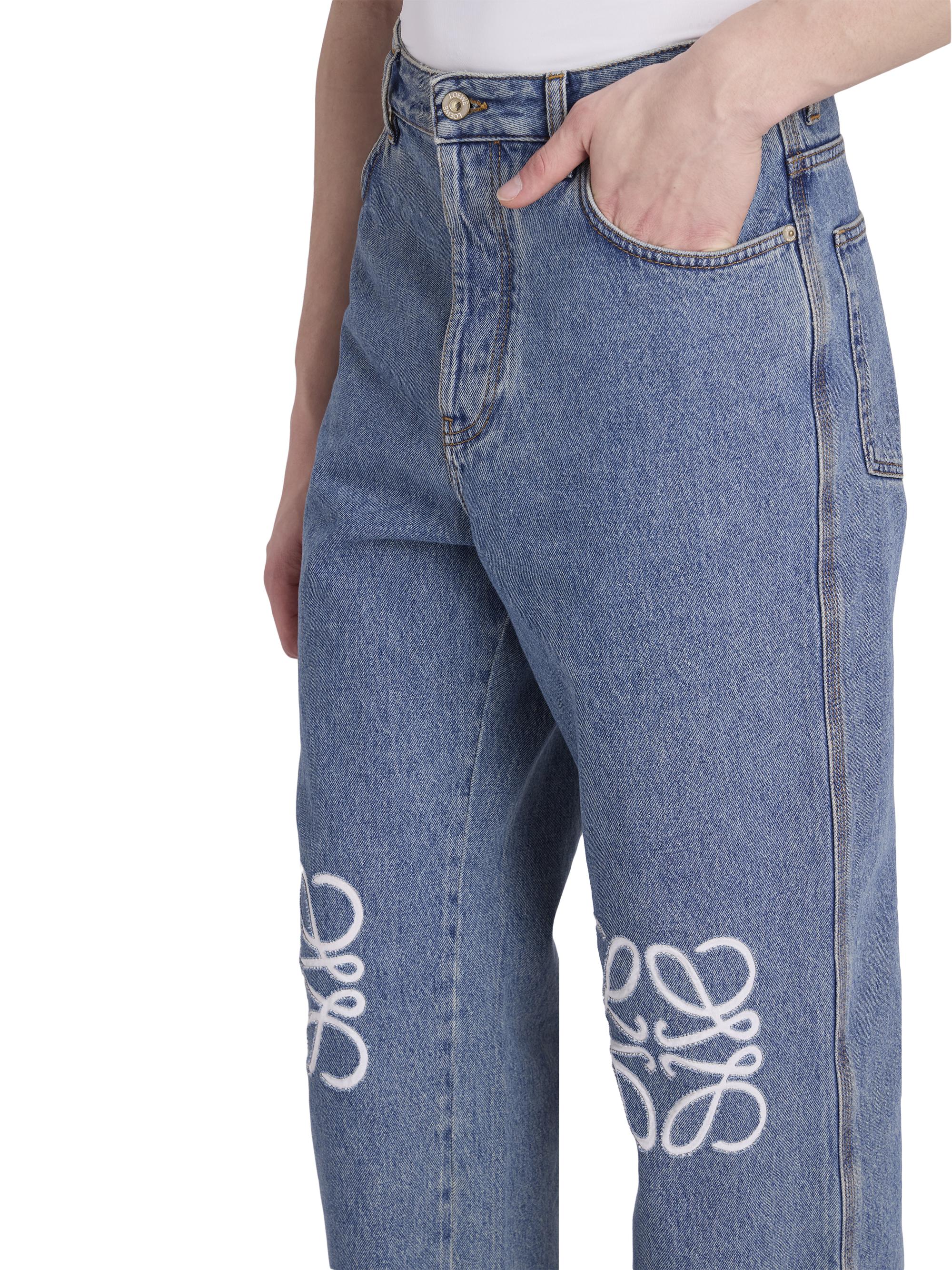 LOEWE Anagram Logo-Embroidered Baggy Jeans | Saks Fifth Avenue