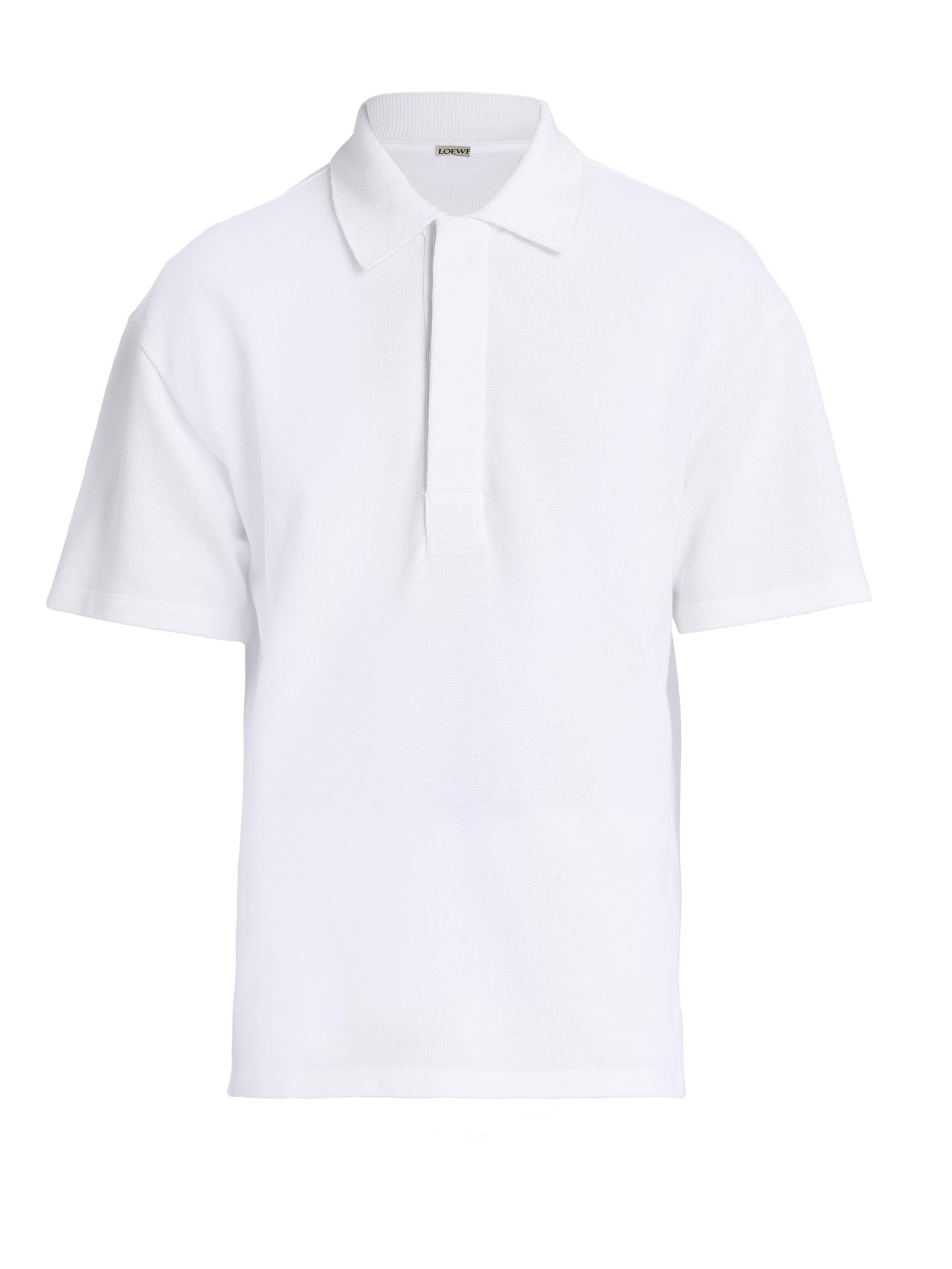 LOEWE Men's Cotton-Blend Polo Shirt - White