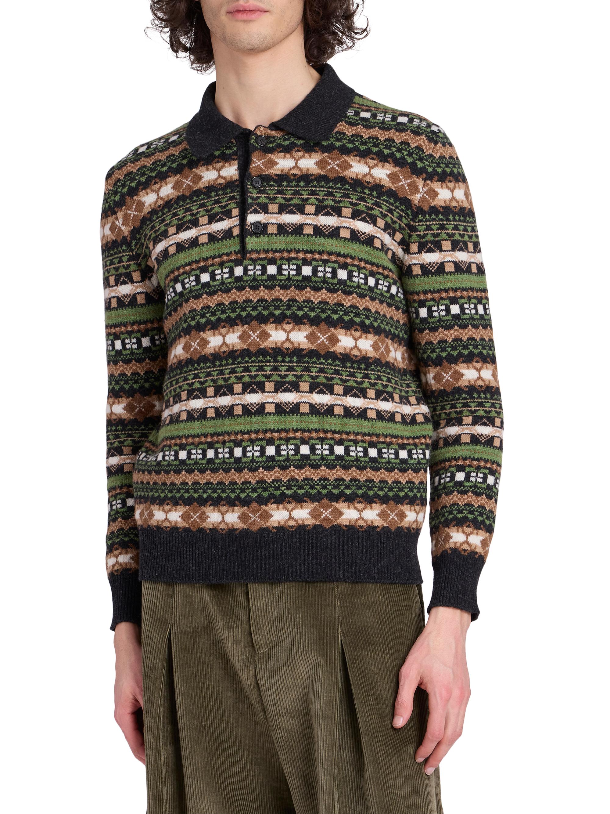 LOEWE Intarsia Wool Polo Sweater | Saks Fifth Avenue