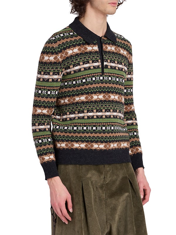 Shop LOEWE Intarsia Wool Polo Sweater | Saks Fifth Avenue Shop LOEWE Intarsia Wool Polo Sweater | Saks Fifth Avenue