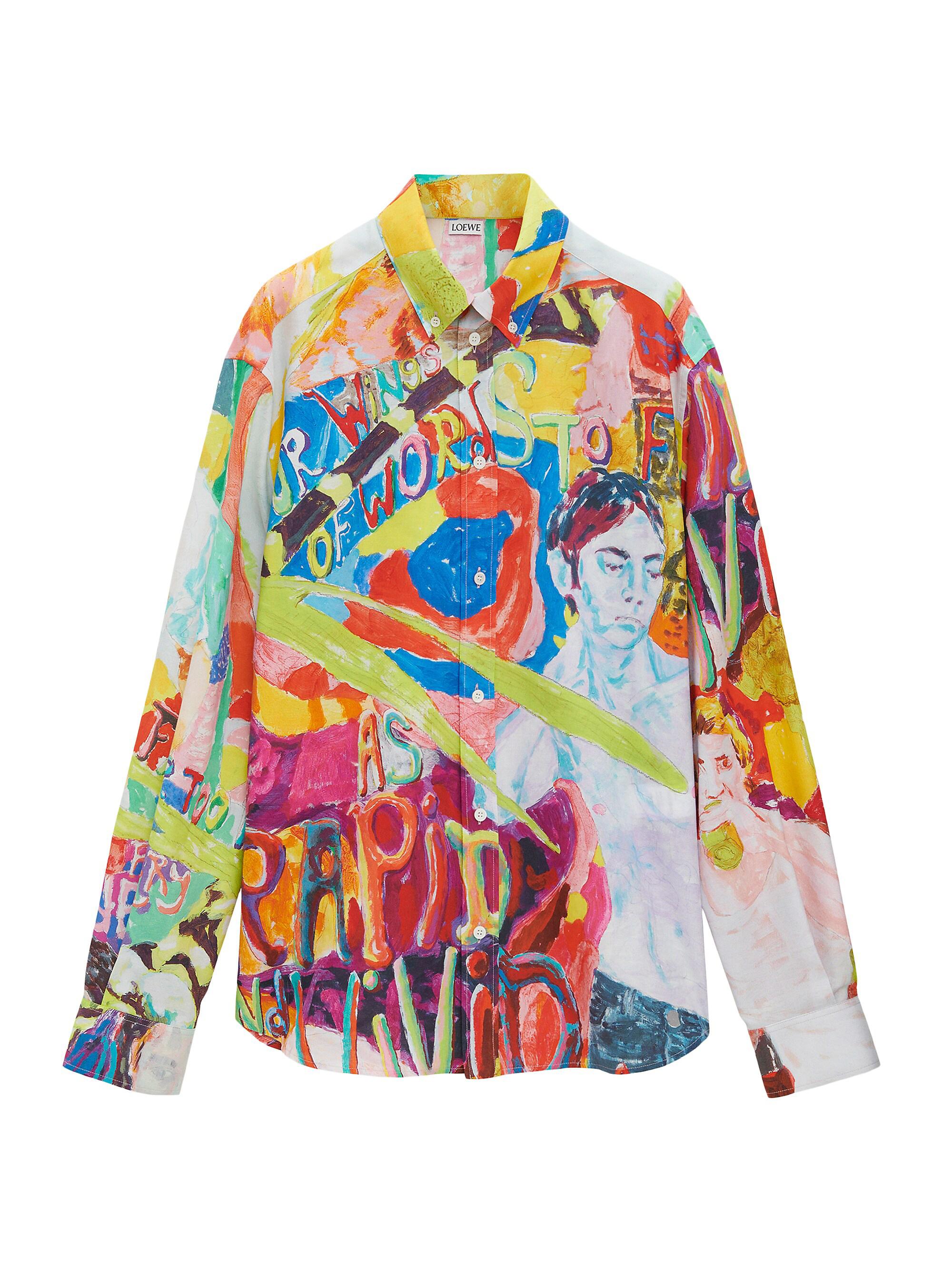 LOEWE Men's Graphic Cotton Button-Front Shirt