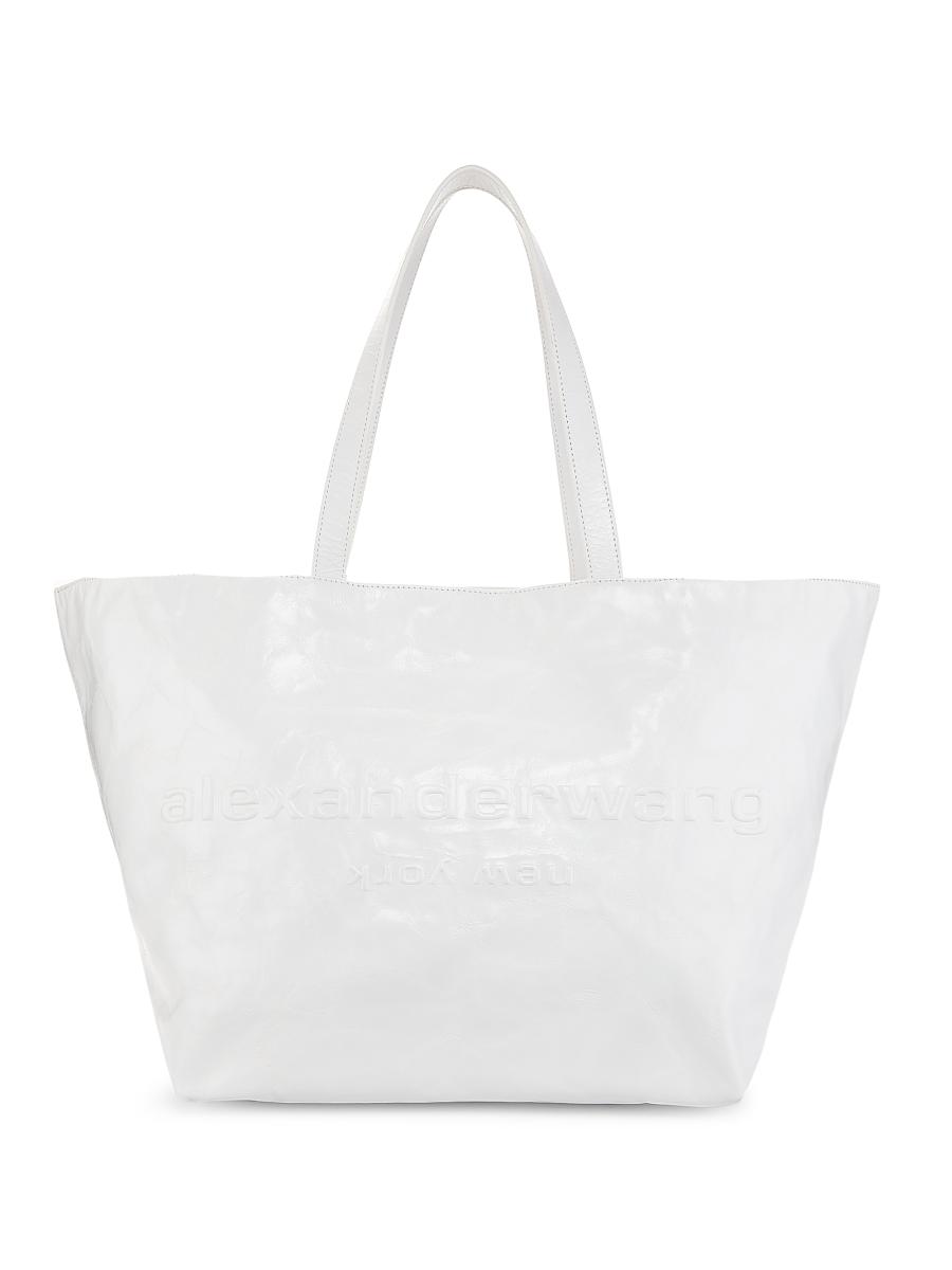 Shop Alexander Wang Large Crackle Patent Leather Tote Bag