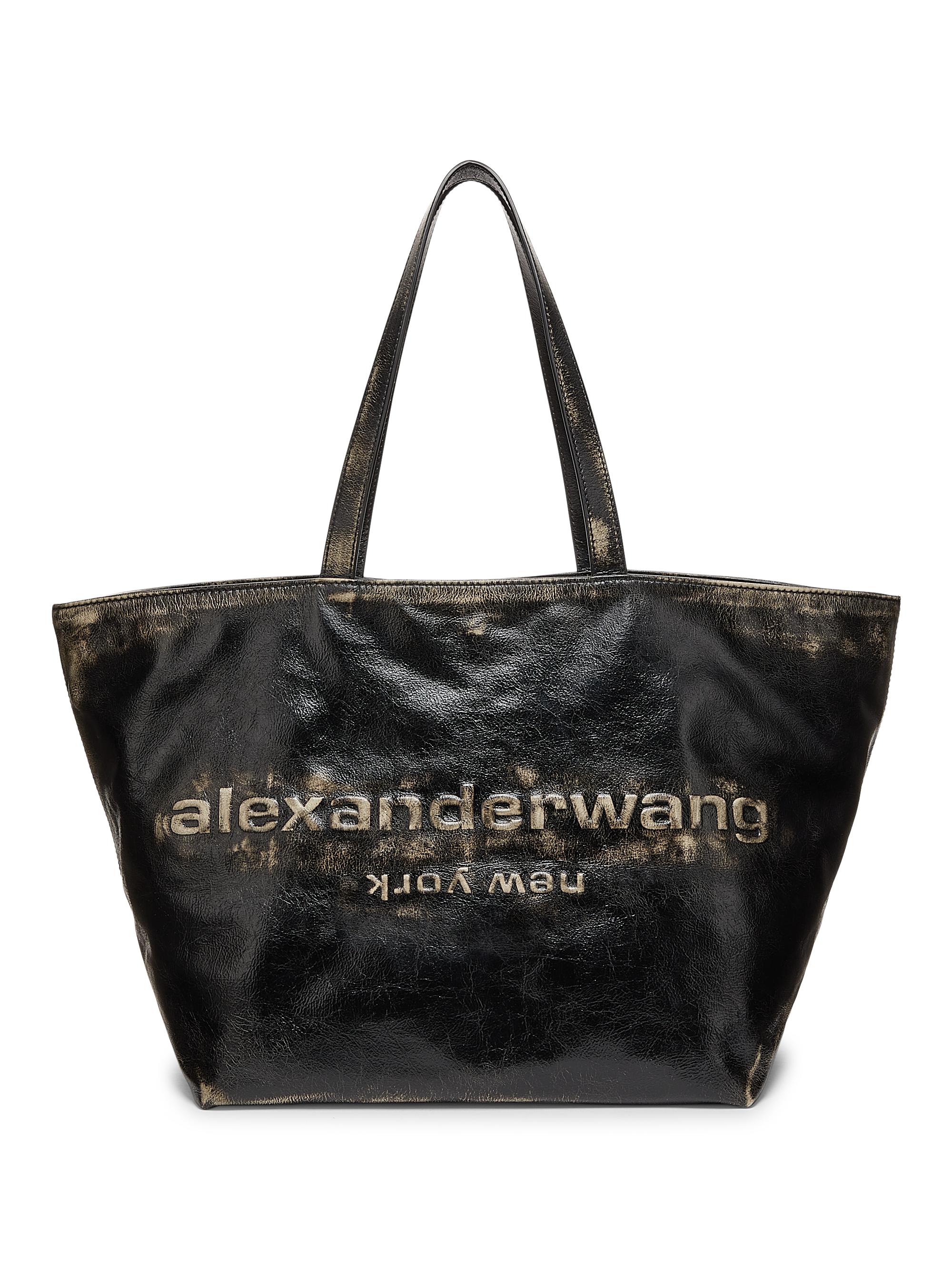 Alexander Wang Women's  Crackle Patent Leather Tote Bag - Black