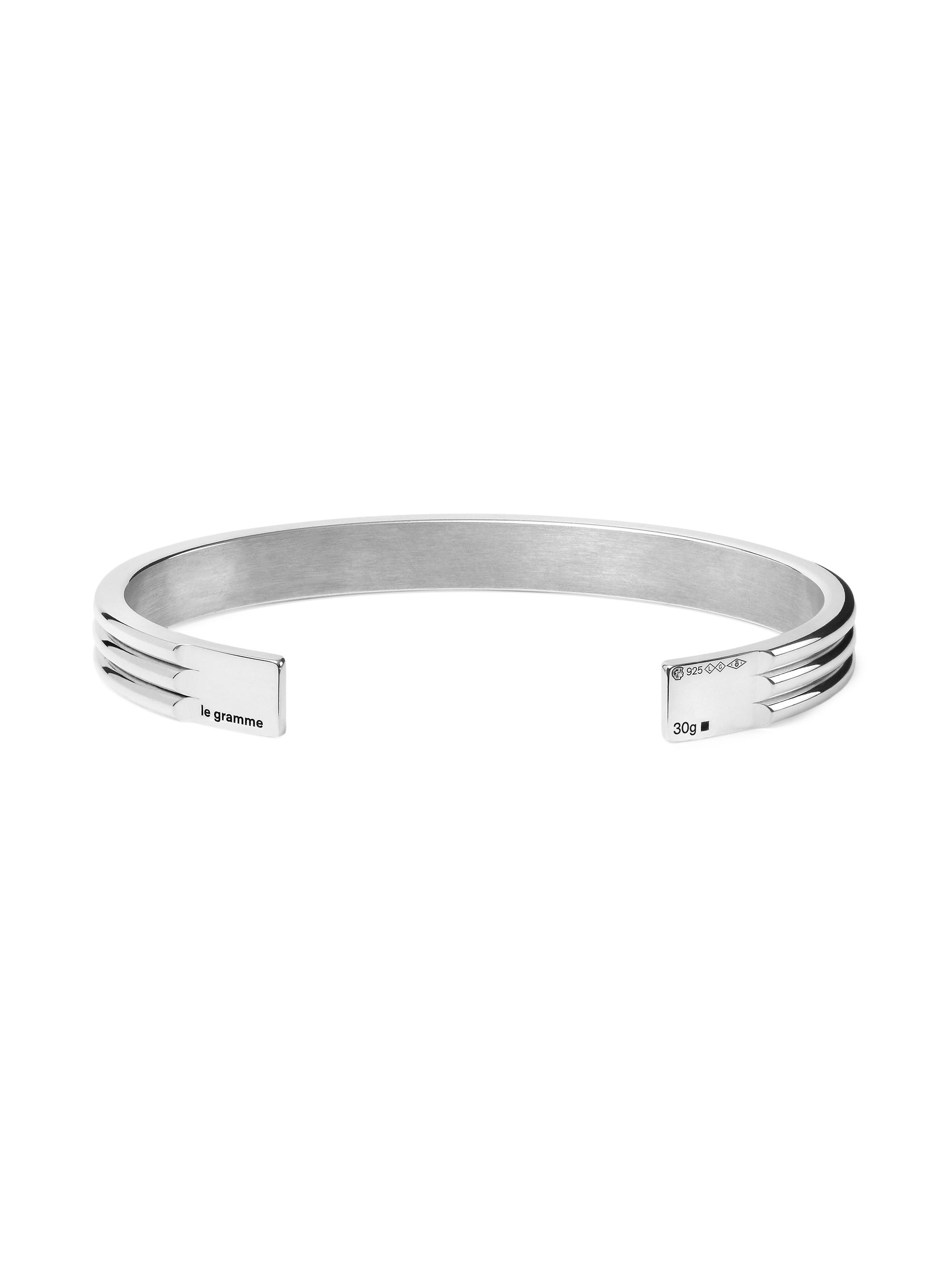 Le Gramme 30G Polished Sterling Silver Godron Ribbon Bracelet