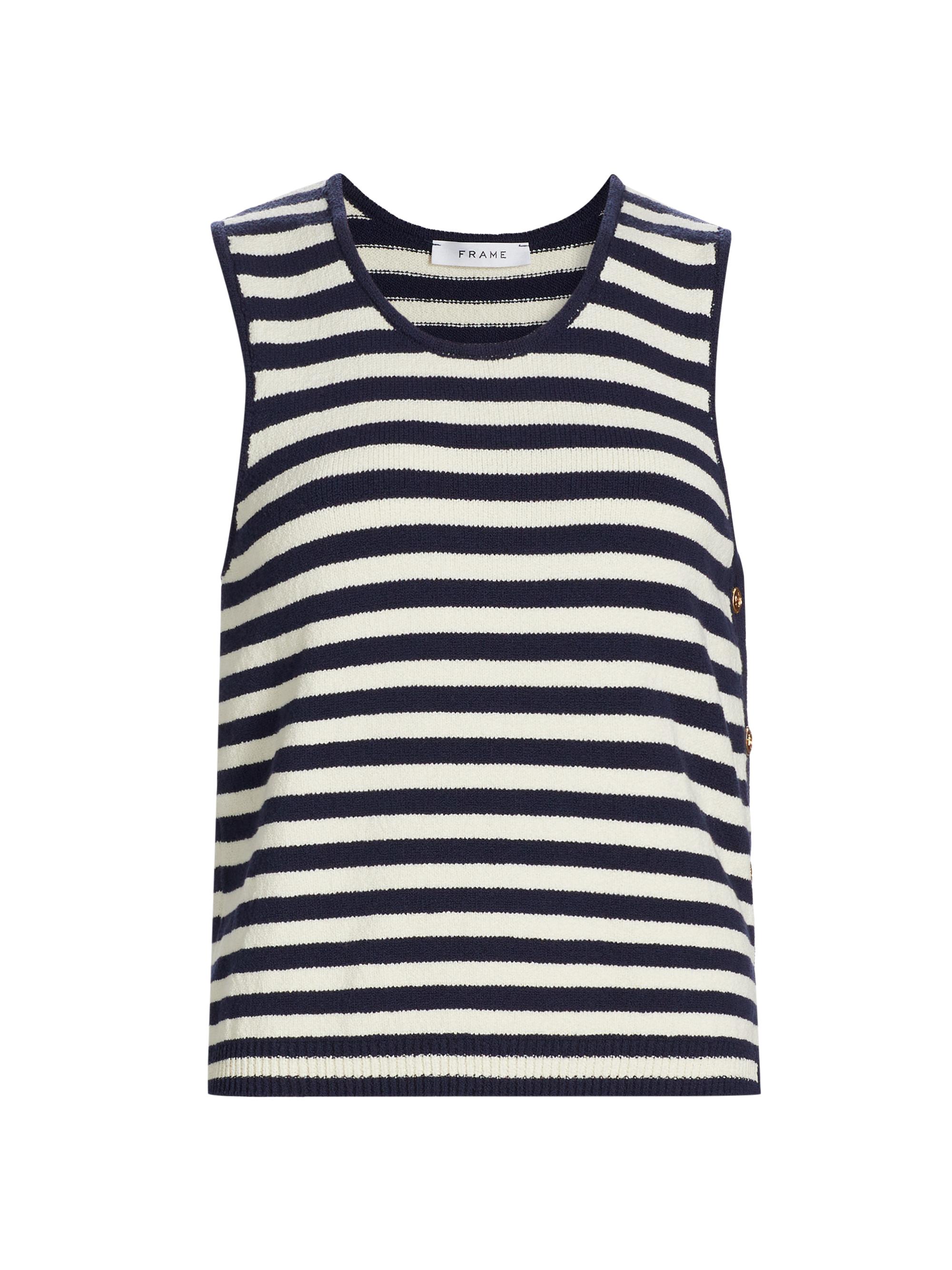 Frame Women's Mariner Striped Sweater Tank Top - Navy Multi