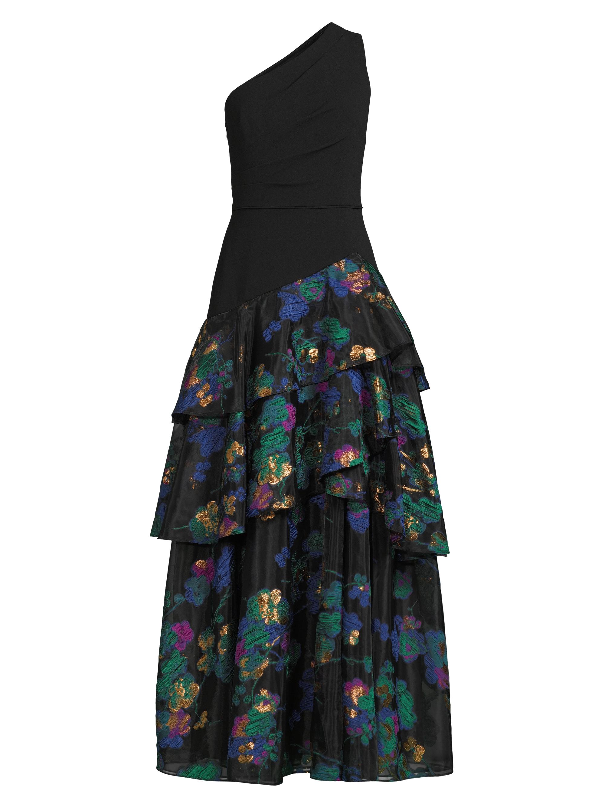Aidan Mattox Women's Floral One-Shoulder Gown - Black Multi