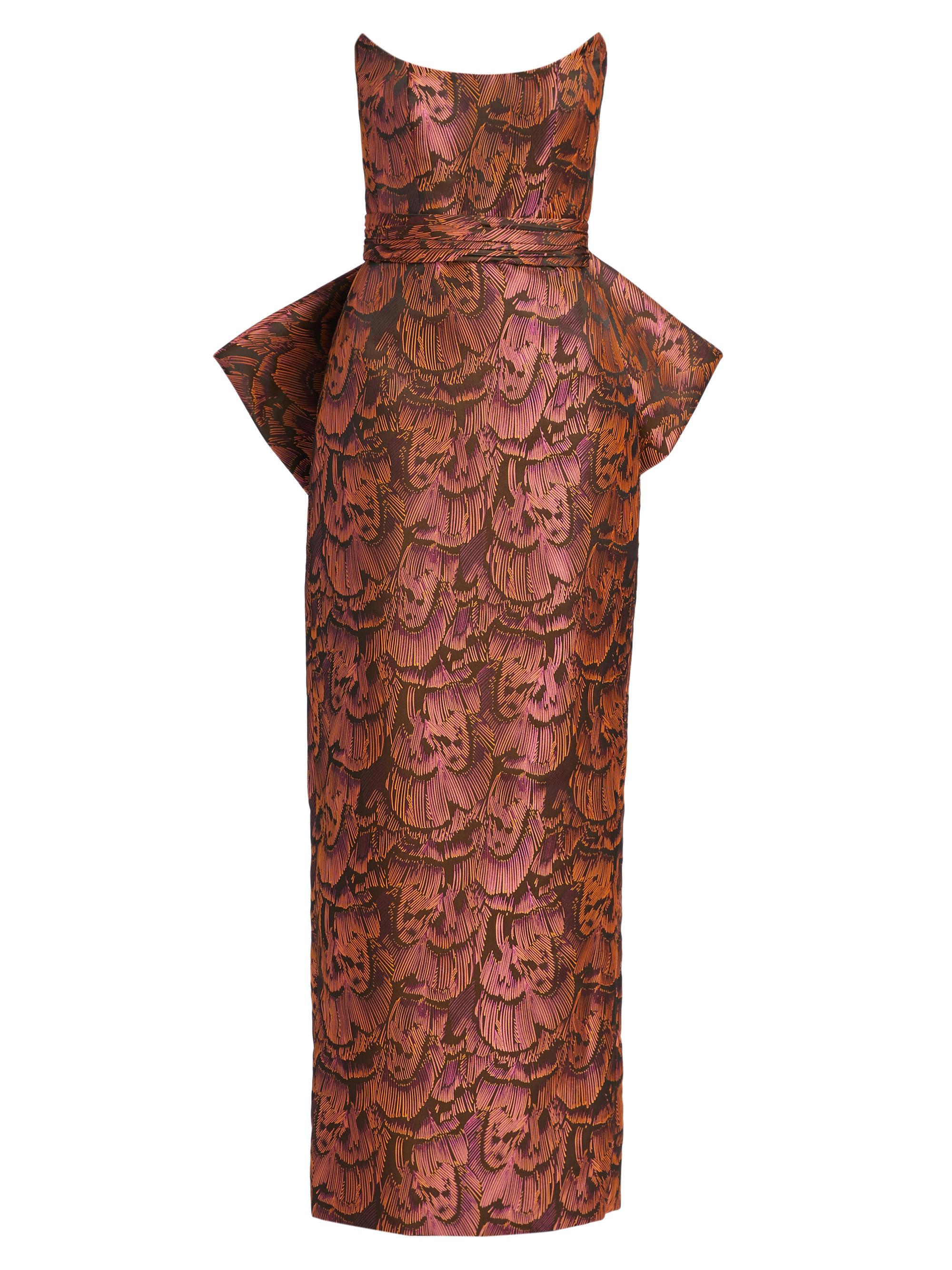 Amsale Women's Jacquard Strapless Bow Gown - Sienna Multi