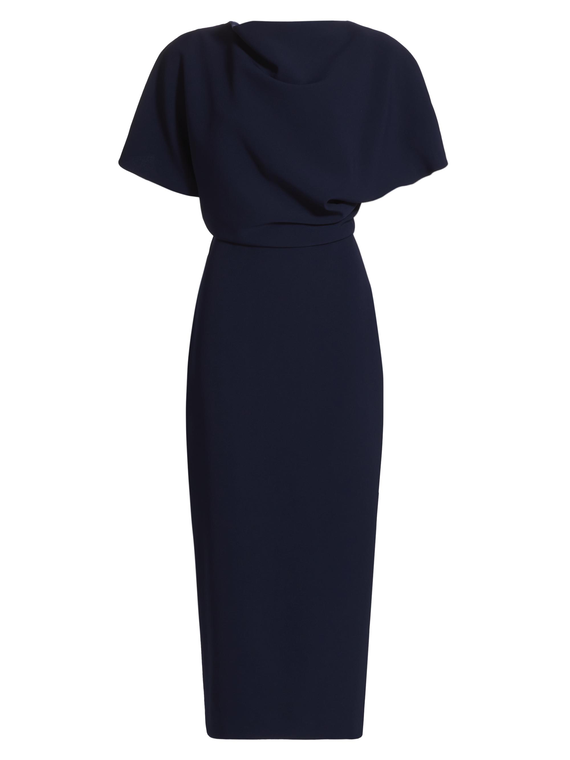 Amsale Women's Draped Crêpe Cocktail Dress - Navy
