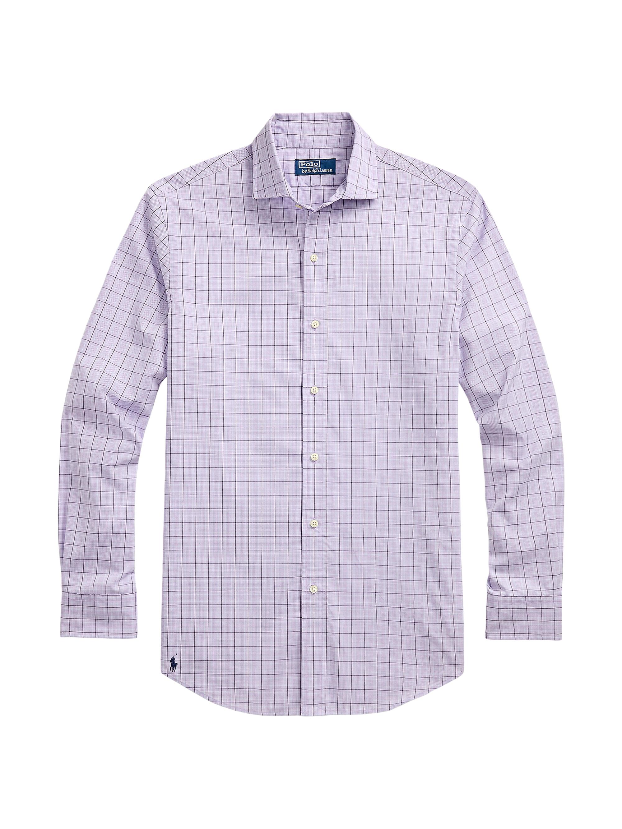 Polo Ralph Lauren Men's Tattersall Check Cotton Button-Front Shirt - Lavender Blue Multicolor