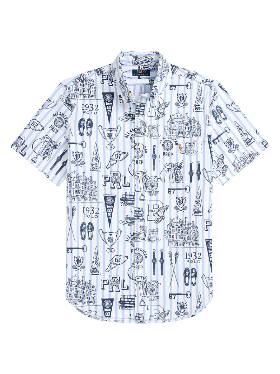 Polo Ralph Lauren Striped Short-Sleeve Oxford Shirt | Saks