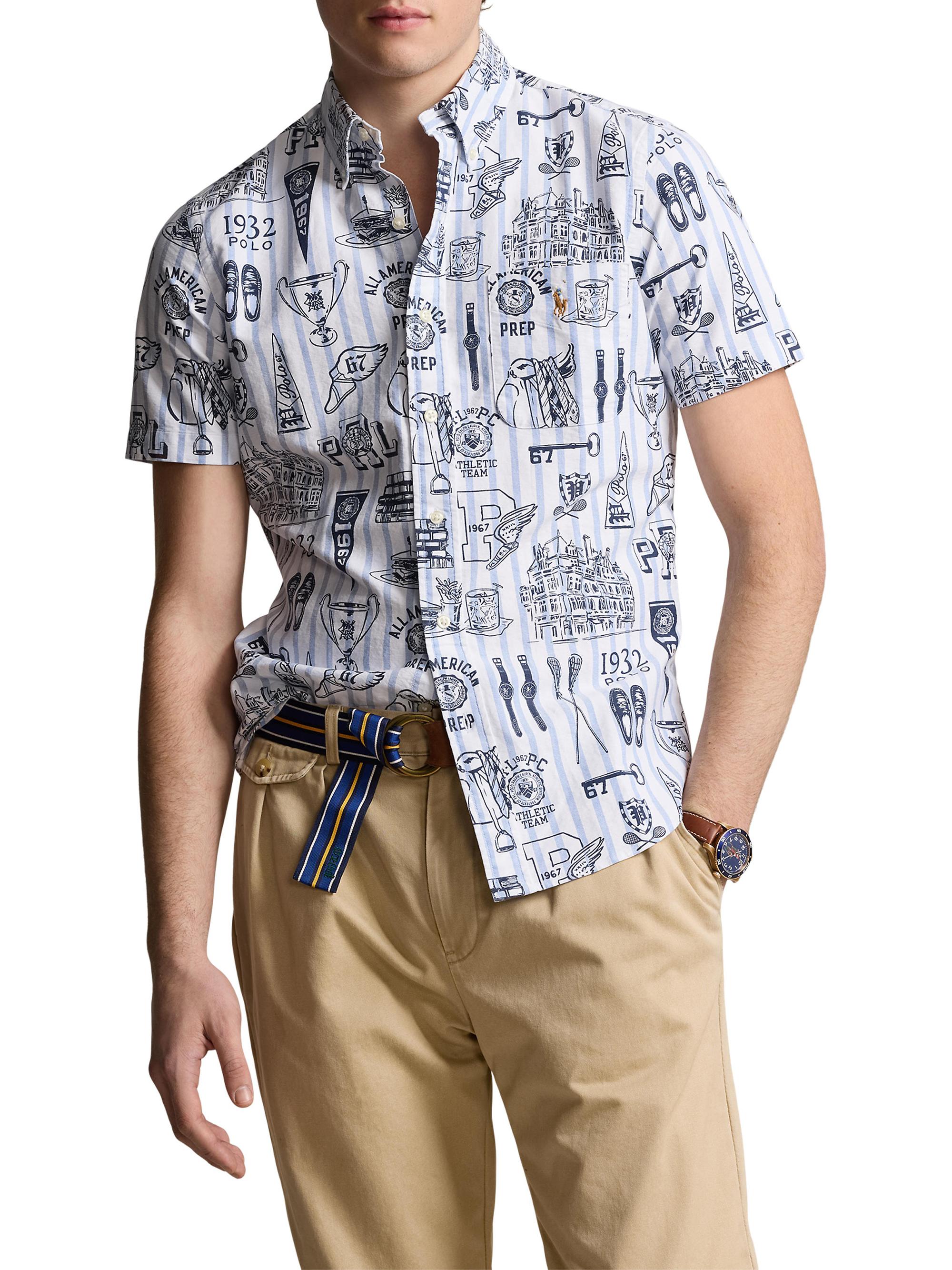 Polo Ralph Lauren Striped Short-Sleeve Oxford Shirt | Saks Fifth