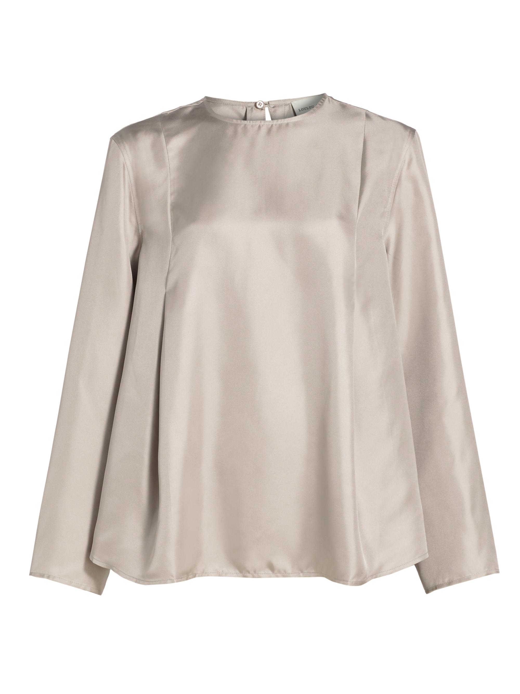 Loulou de Saison Women's Adalyn Silk Blouse - Grey
