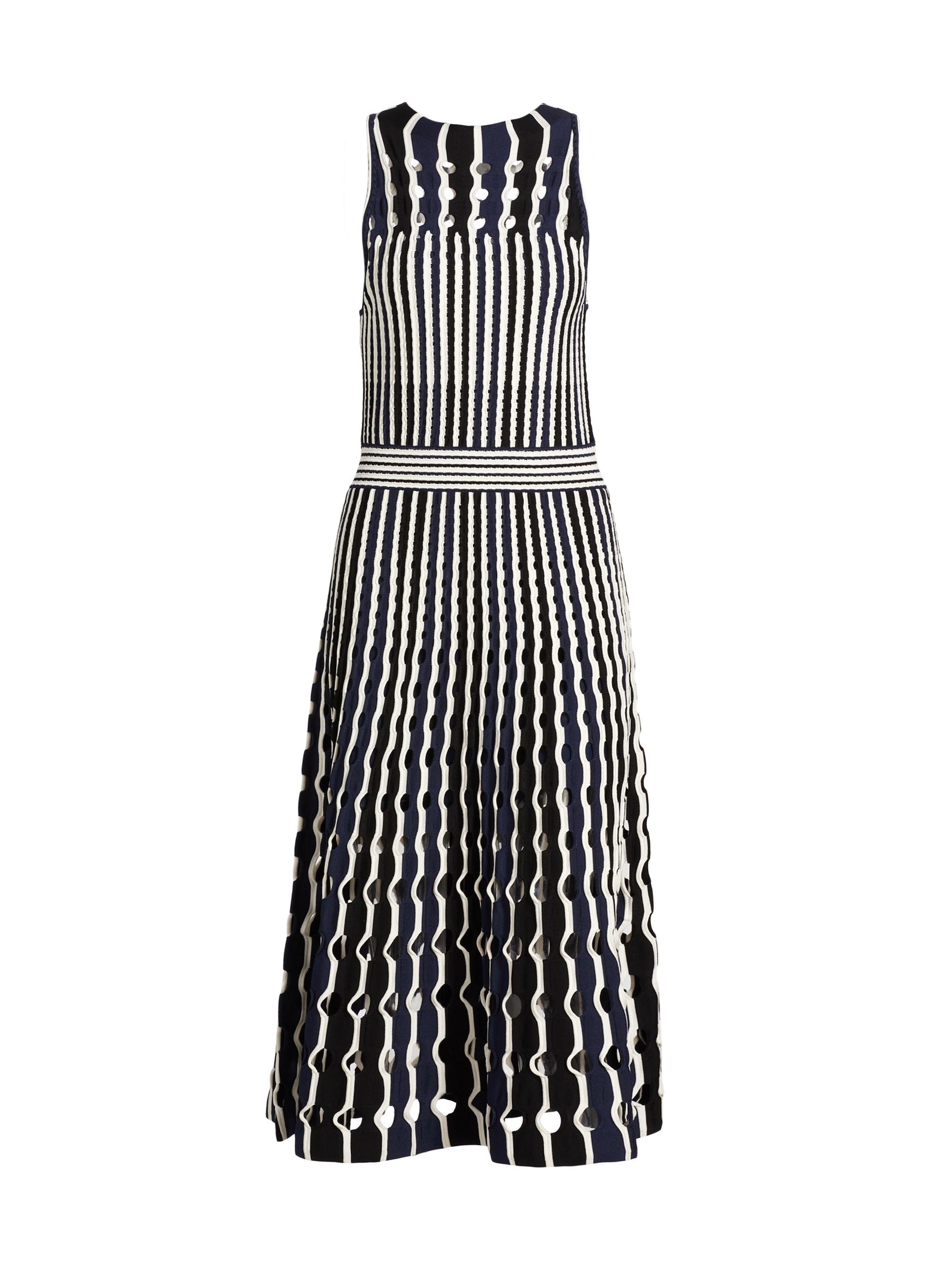 SIMKHAI Women's Nash Stripe Punchout Midi-Dress - Midnight Multi